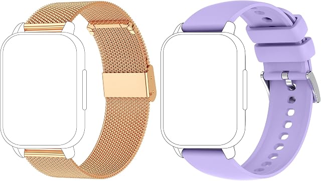 Popglory Smart Watch Bands 22mm P66 Smart Watches, Quick Release Watch Straps, Adjustable Replacement Bands for Men and Women