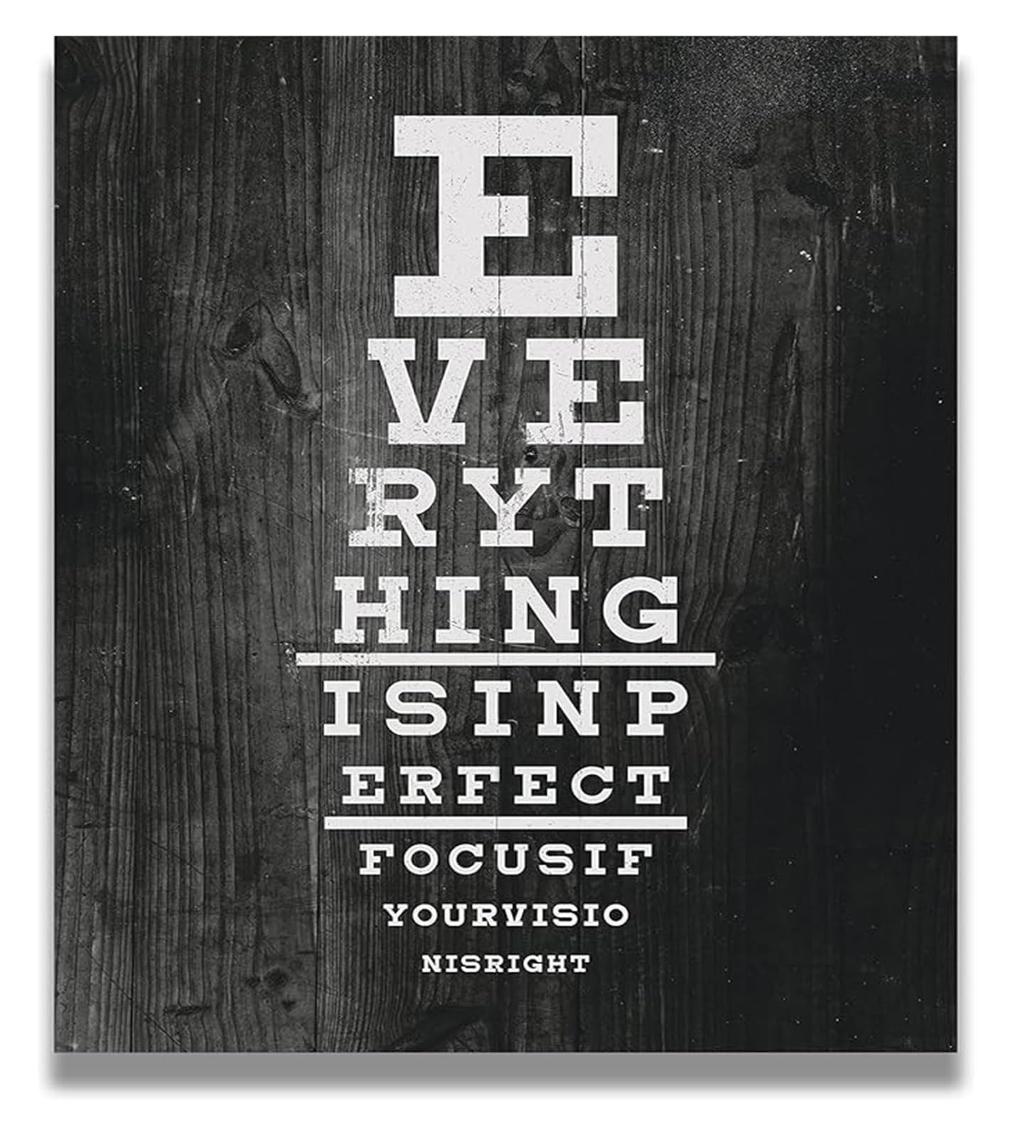 RQLVZHGK Everything Is In Focus - Motivational Quote Wall-Art for Office, Cubicle and Bedroom, Inspirational Print or Canvas Framed,12x18inch(30x45cm)