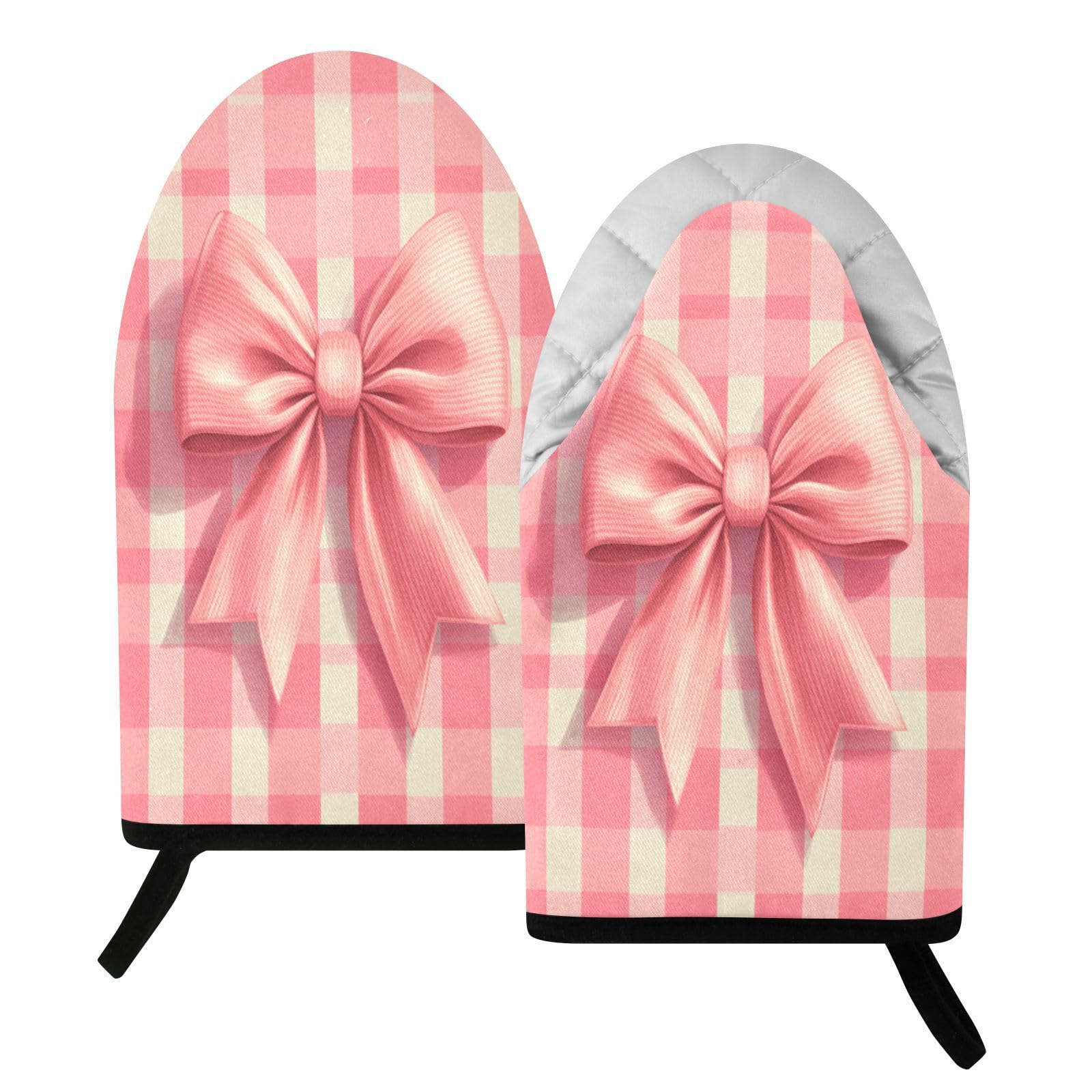 BURSTDDY Bows Oven Mitt,Heat Resistant Kitchen Mitts for Cooking