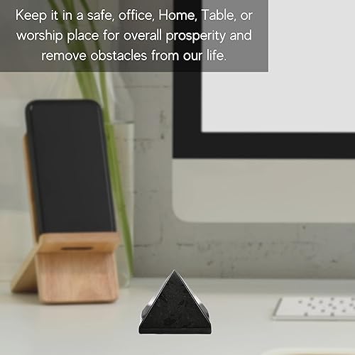 Miniatura 6 de Black Tourmaline Pyramid Crystal Healing Stones - 1" Great Pyramid Figurine of Natural Stone Pyramid for Meditation, Reiki, Chakra Balancing and