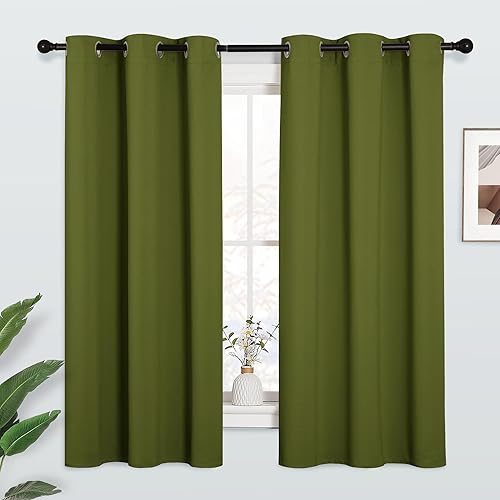 Miniatura 14 de KGORGE - Cortinas opacas grises para dormitorio 2 paneles, 42 x 63 pulgadas con ojales, cortinas de oscurecimiento de habitación con aislamiento