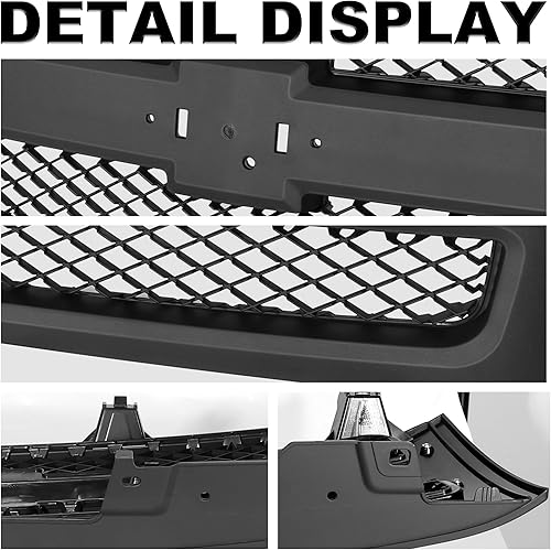 Miniatura 8 de Rejilla delantera compatible con Silverado 07 08 09 2009 2010 2011 2012 2013 Silverado 07 08 09 10 11 12 13 Chevrolet Silverado 1500 malla negra mate