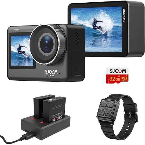 SJCAM SJ11 4K30FPS Action Camera with Active HDR, Touch Screen, OIS+EIS stabilization, 8X Zoom Adjustable FOV, 98Ft Waterproof Underwater,5G WiFi, Remote Control Sports Camera with Helmet Kits