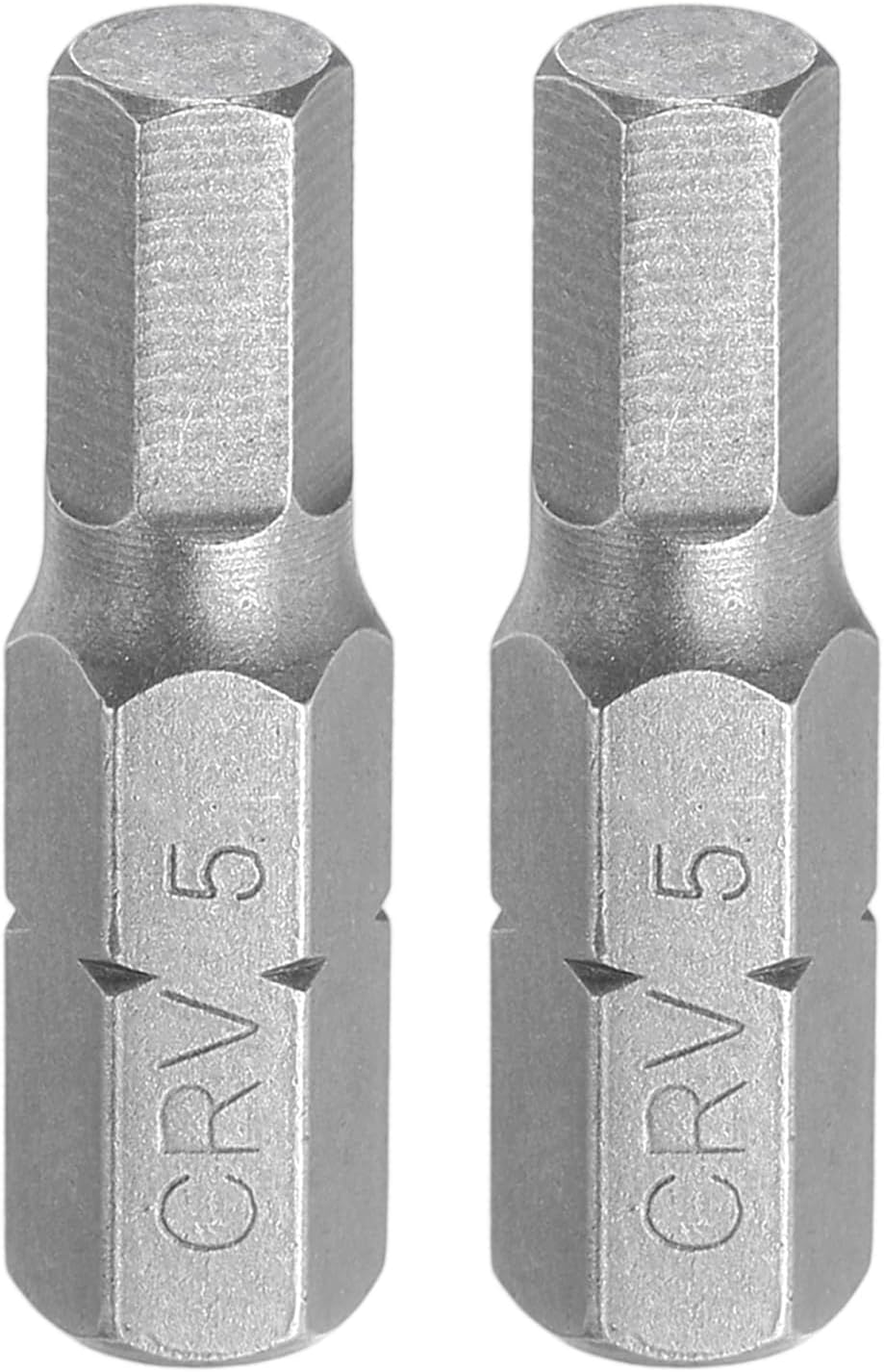 HARFINGTON 2pcs Hex Bits 1/4" Hex Shank H4 Head 1" Length CR-V Steel Hexagon Wrench Drill Bit for Repair Work Electric Screw Driver