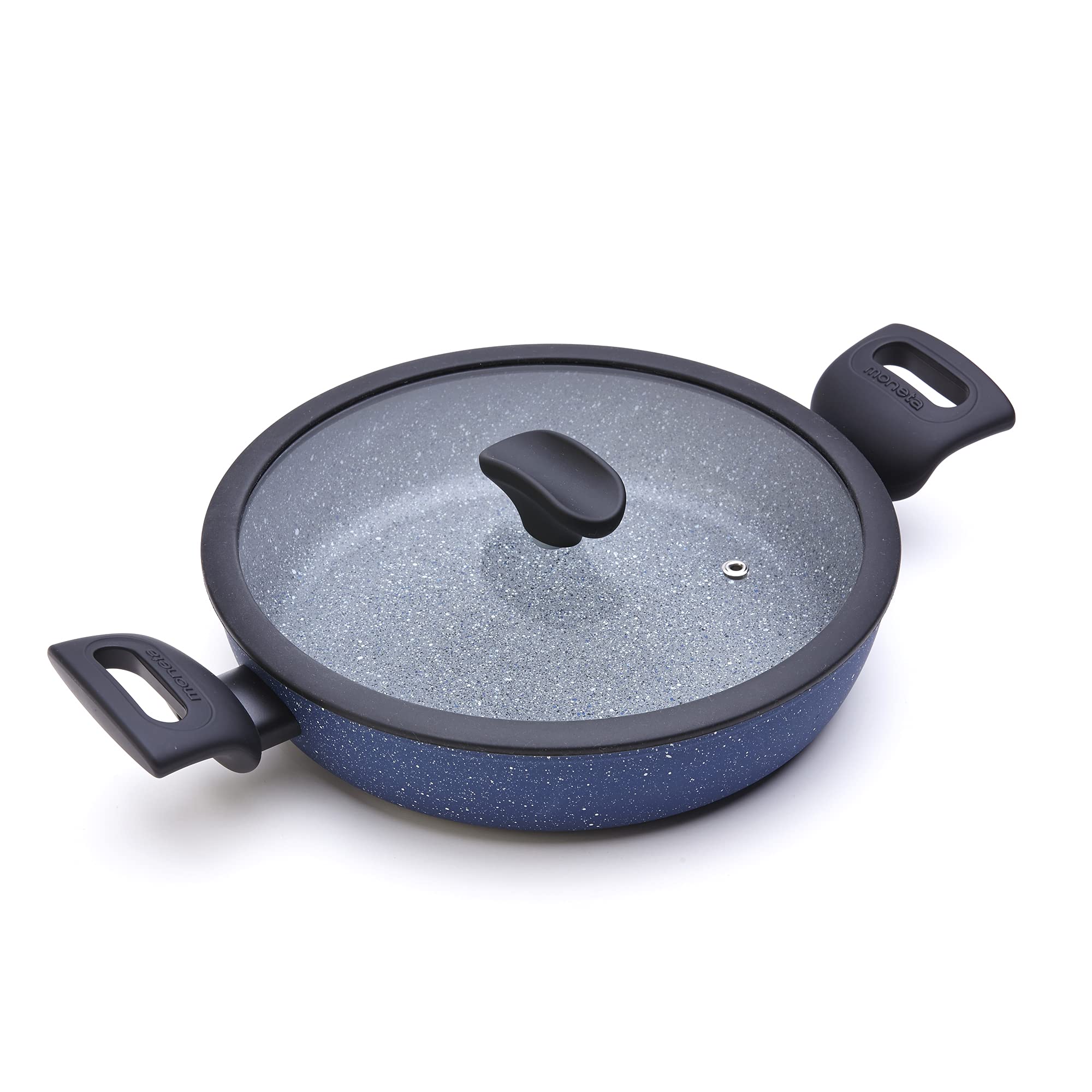 Moneta Temperato Coperchio Piatto con Bordo in Silicone 30 cm, Vetro