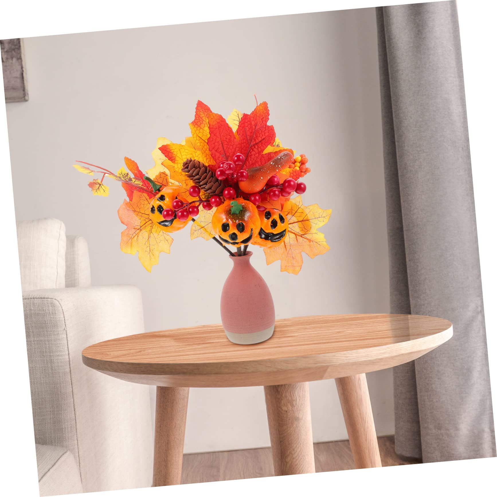 PRETYZOOM 3 Set Simulazione Di Rami Di Zucca Centrotavola Halloween Decorazione Casa Gonfiabile Ramo Di Acero Artificiale Raccolta Di Zucche Autunnali Foglia D'acero Artificiale 3 Pezzi*3