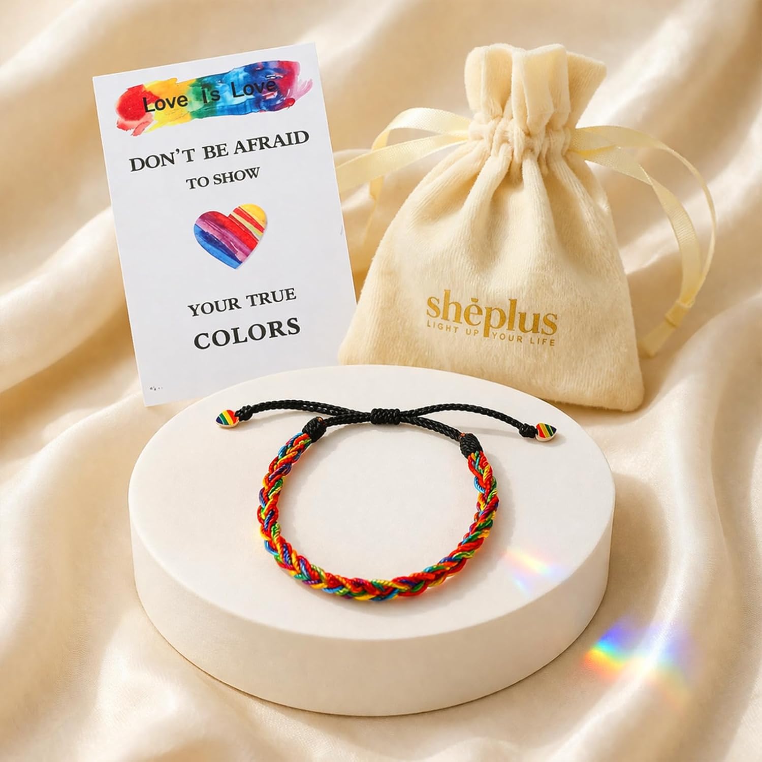Lesbian Gifts LGBTQ Gay Trans Pride Bracelet LGBT Rainbow Bridge Bisexual Transgender Pansexual Asexual Strap Wrist Wrap Rope Jewelry