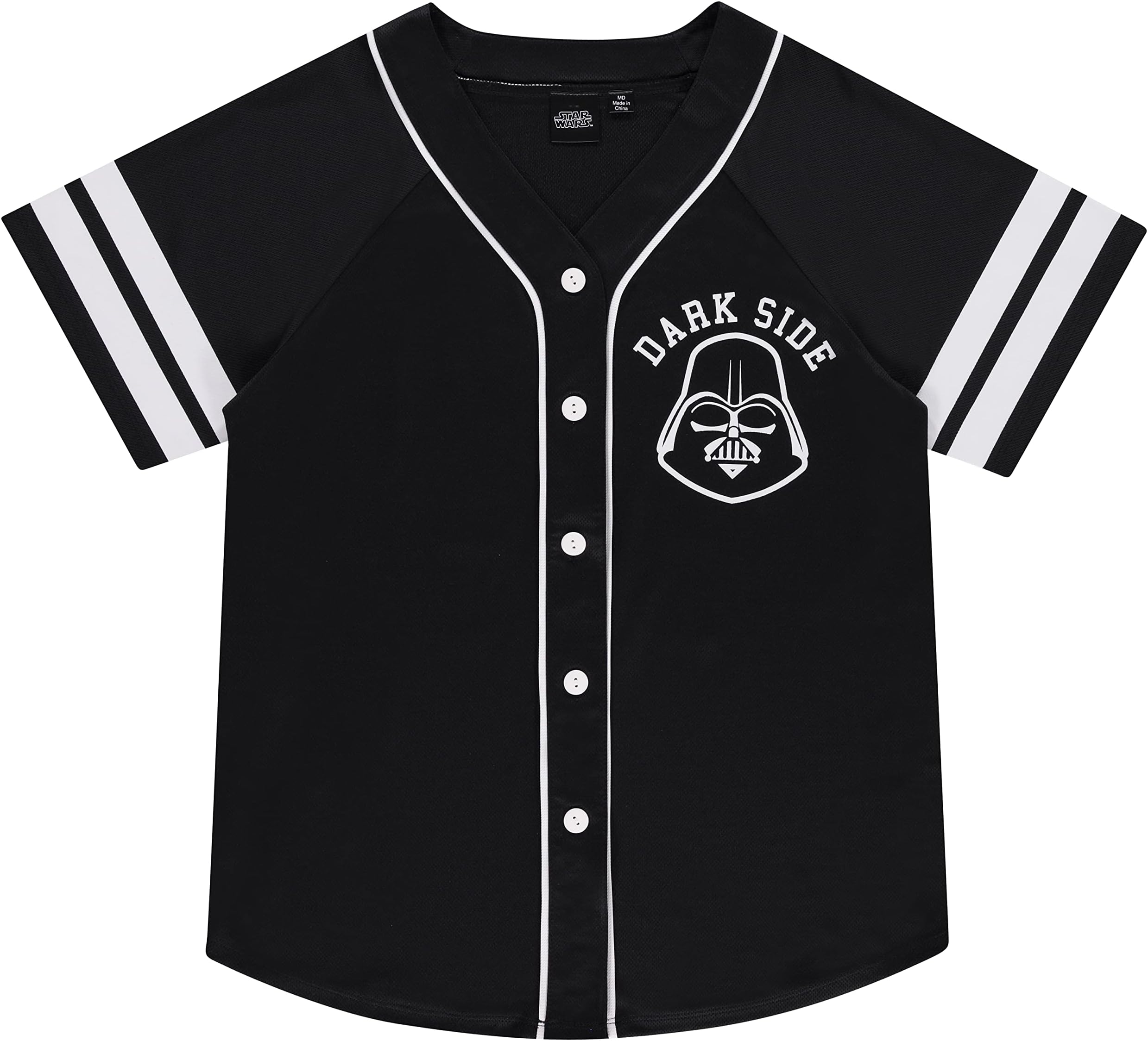 Ladies Baseball Jersey - Darth Vader, Luke Skywalker and Baby Yoda Mesh Button Down Baseball Jersey