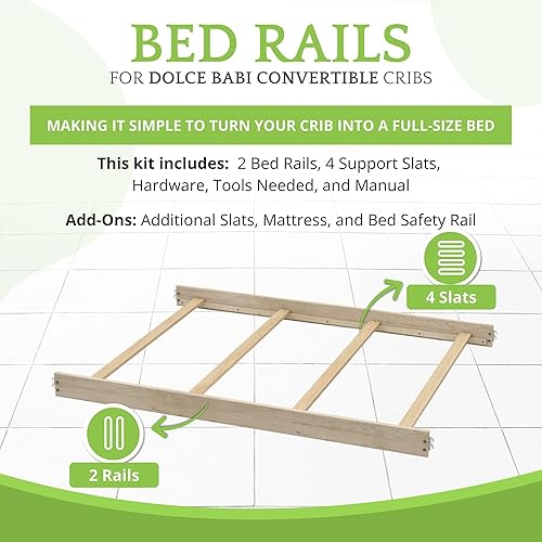 Vista 81 de CC KITS Kit de conversión de tamaño completo Rieles de cama para cunas Dolce Babi (gris paloma)
