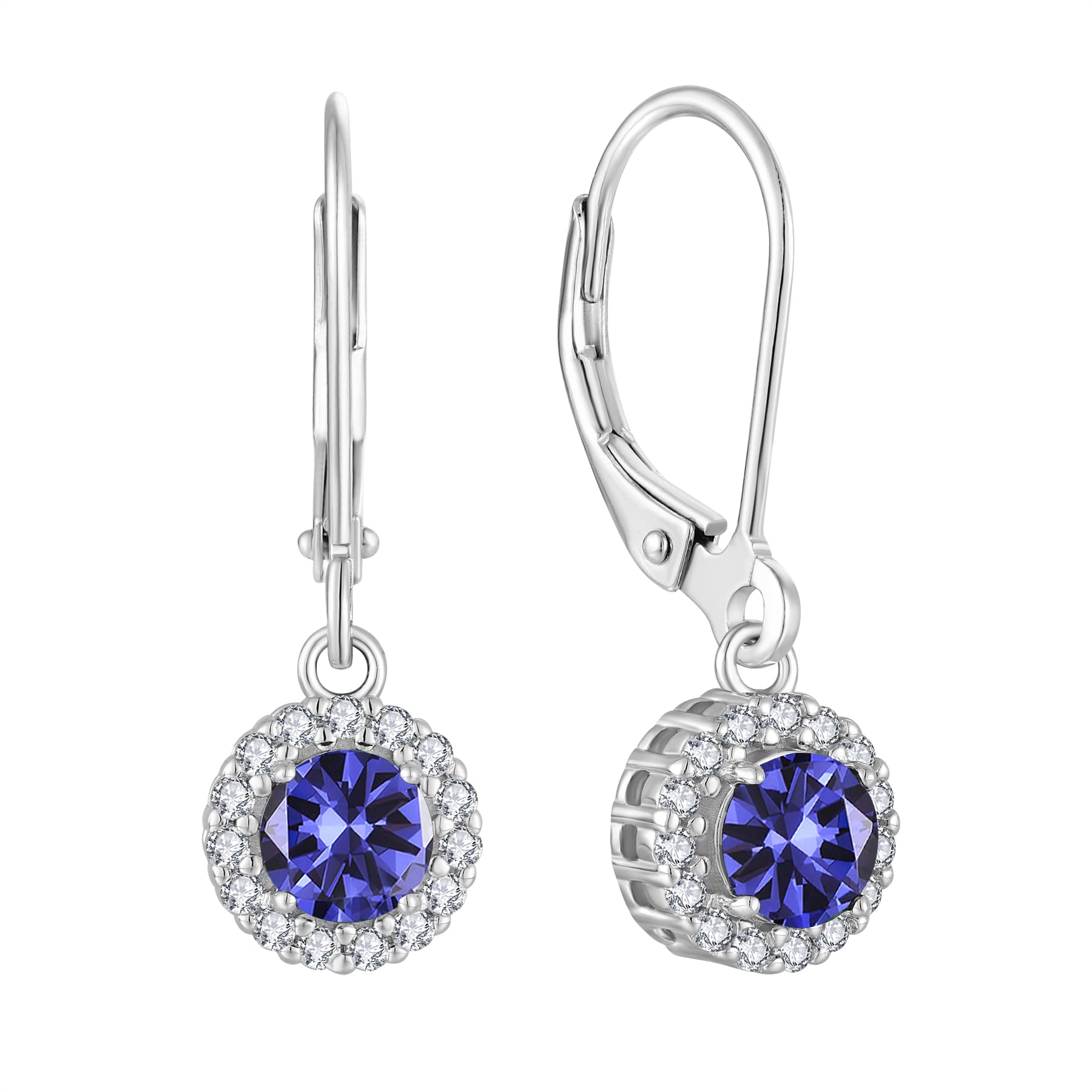 Brd Jewelry 925 Sterling Silver Blue Zircon Drop Stud Earrings I Gifts For Women & Girls I With Certificate of Authenticity and 1 Year Warranty