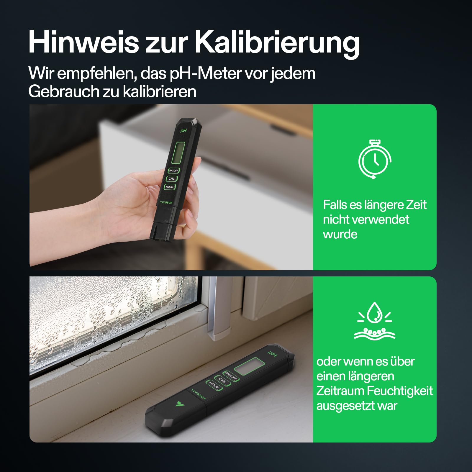 VIVOSUN Digitales pH-Messgerät, 0,01 pH Hohe Genauigkeit, Pen-Tester für Hydroponik, Trinkwasser, Pool & Aquarium, Schnelles & Zuverlässiges Prüfgerät, Schwarz, UL-zertifiziert