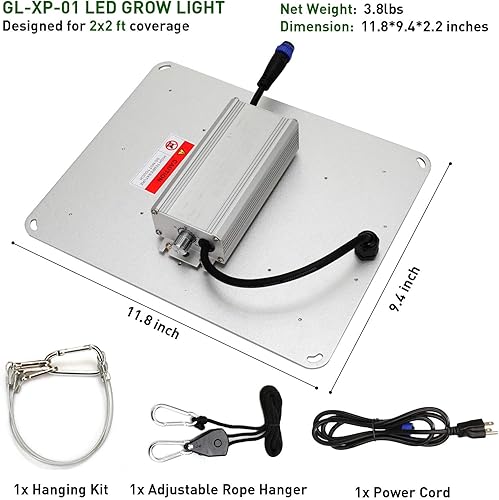 Miniatura 7 de amsike GL-XP-01 - Luces LED de cultivo para plantas de interior de espectro completo, perilla regulable, lámparas de cultivo de plantas de alto