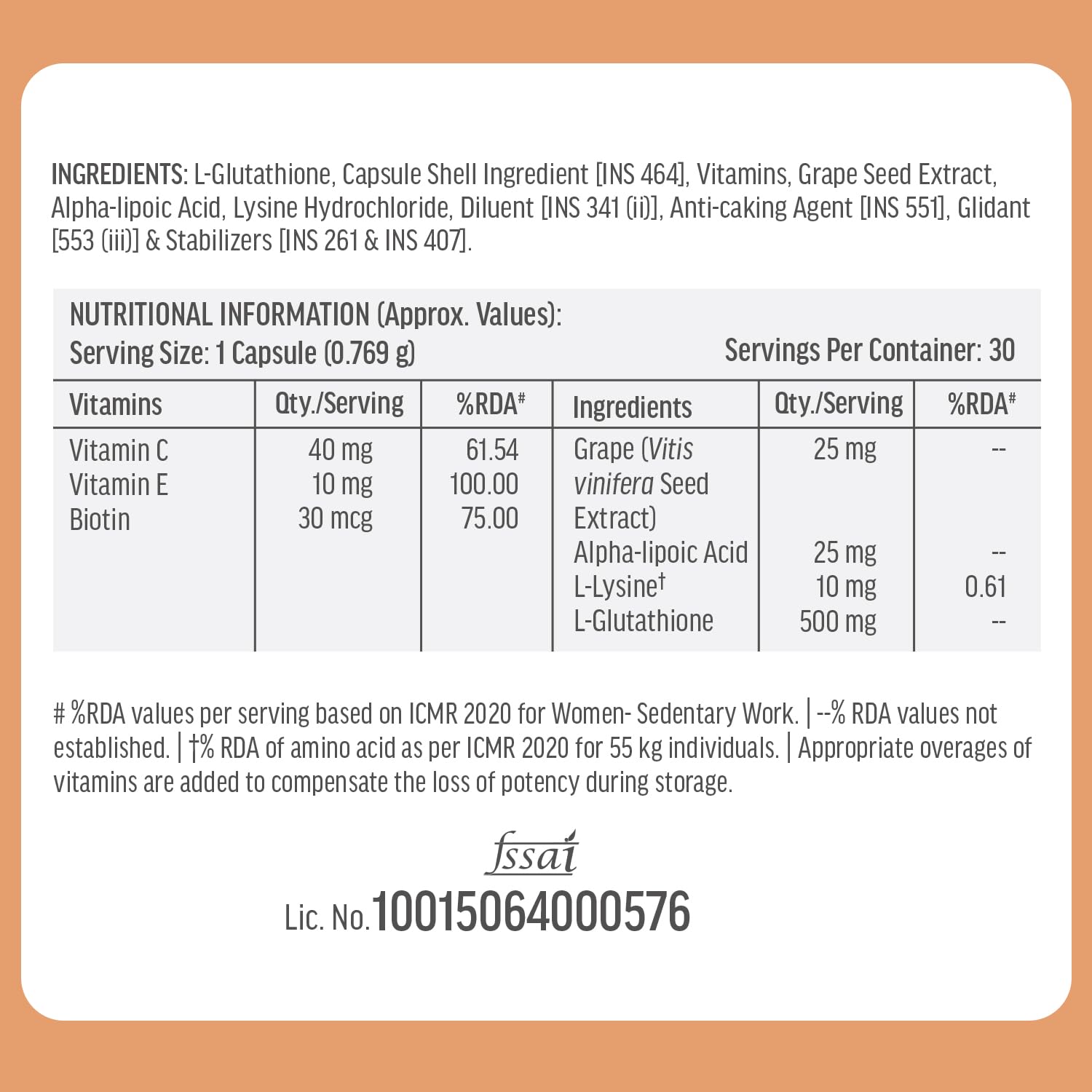 hk vitals Glutathione, 30 Veg Capsules 4