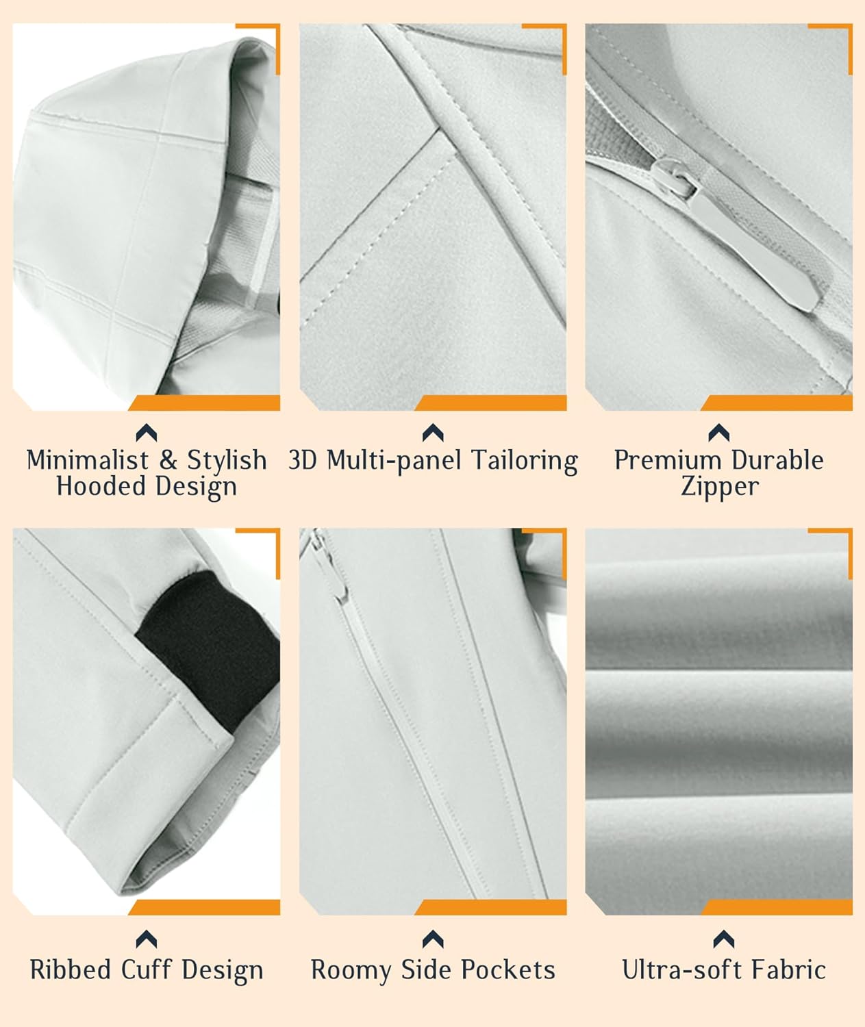 Women's Jacket Hoodie Spring Fleece Jacket Waterproof Lightweight Jackets Windproof Coat for Hiking Camping