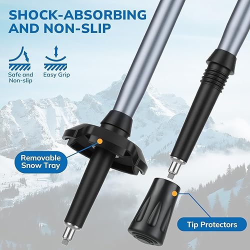 Miniatura 6 de Gifts for Men Christmas Collapsible Trekking Pole, Ultralight 7075 Aluminum Hiking Stick for Women, Men & Seniors, 3-Section Foldable Walking Pole