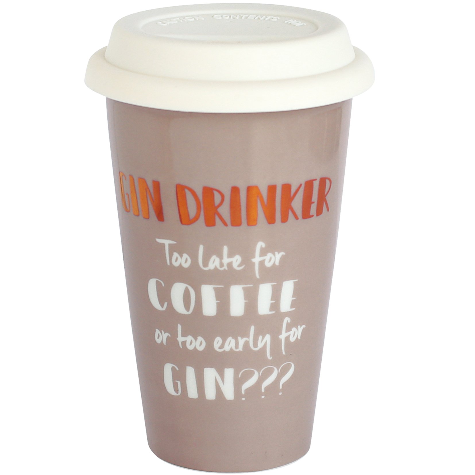 Arora Ultimate Gift for Girls 8701 Gin Drinker Ceramic Travel Mug, Stainless Steel