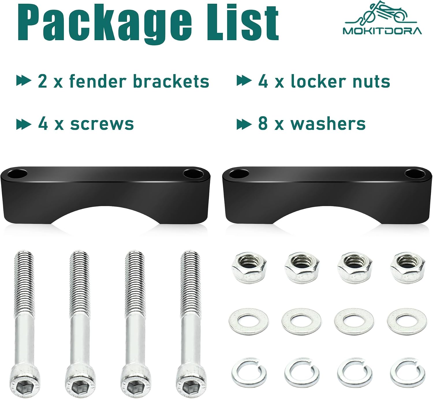 MoKitDora Touring Front Fender Spacer Bracket Riser for 21" Wrap 5.5" Wide Wheel Compatible with 2014-up Harley Touring Street Electra Glide FLH FLT, Black
