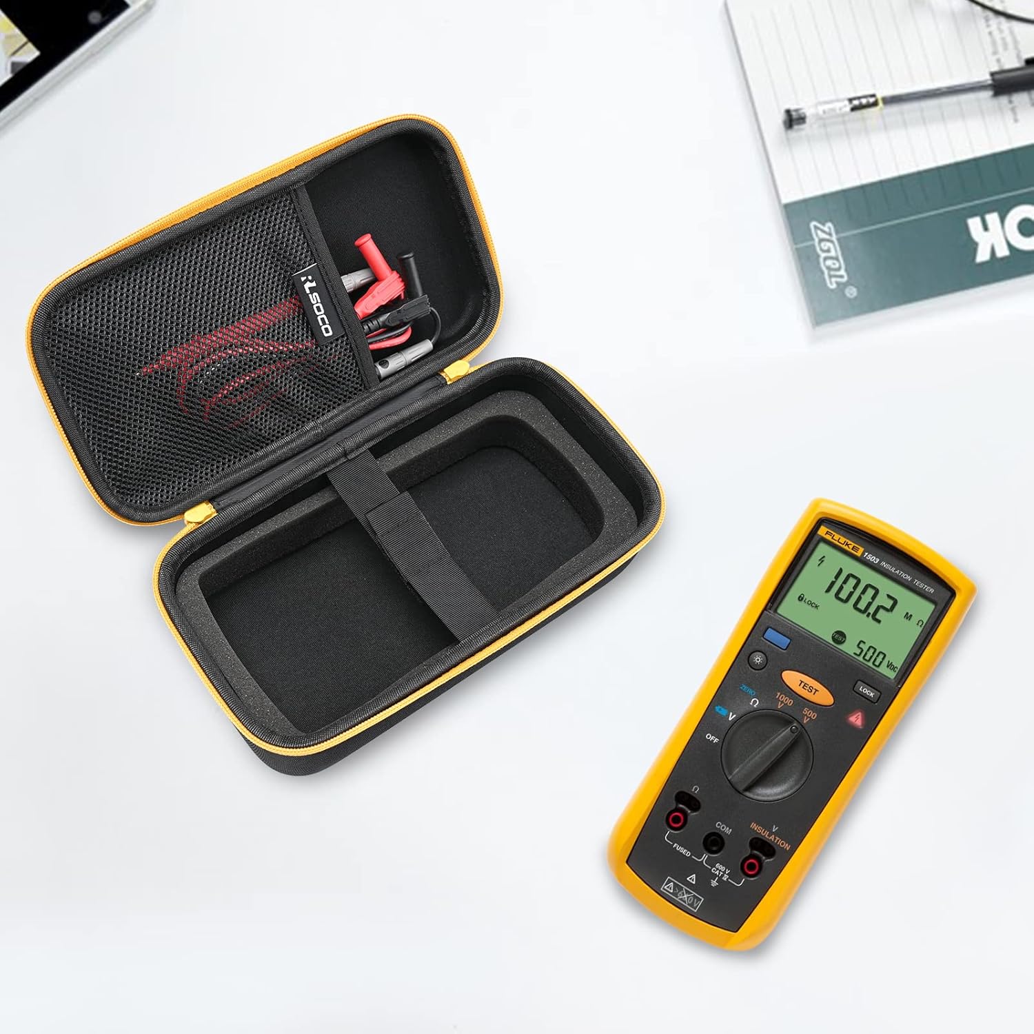 RLSOCO Hard Case for Fluke 1587 FC/1507/1503/1577/1508 & Works with Brymen BM869s Digital Megohmmeter Insulation Resistance Tester (Case has Updated to Have Padding Around)