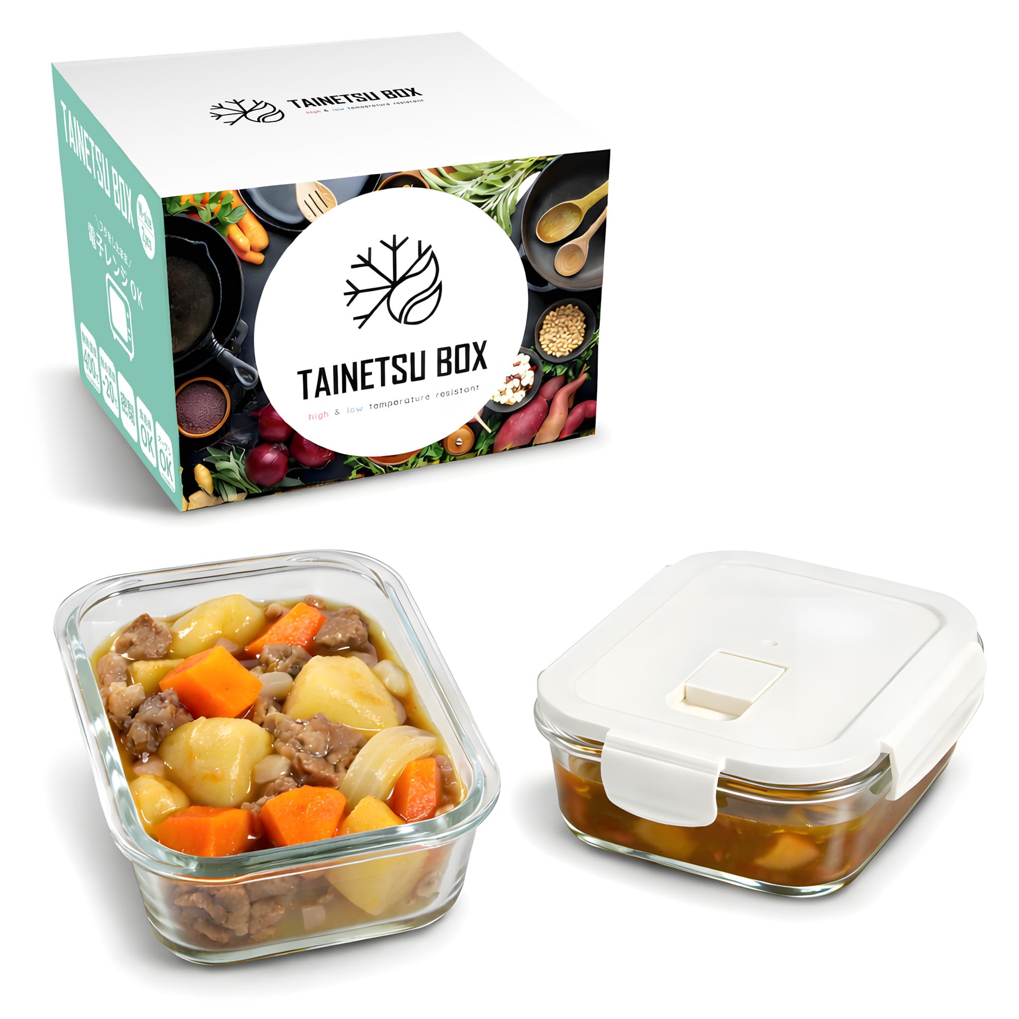 Amazon｜耐熱ガラス容器 保存容器 耐熱容器 【料理雑誌掲載 栄養管理士