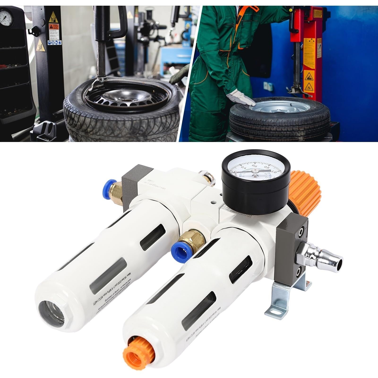 Separador de agua y aceite con compresor de aire Piezas de la máquina cambiadora de neumáticos Presionador de aire Separador de agua y aceite con manómetro Regulador Filtro de trampa Cambiador de neum