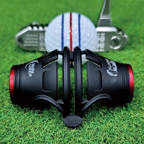 BIRDIE79 Kit de herramientas de alineación de dibujo de 360 grados de alta calidad, plantilla de marcador de pelota de golf triple de 3 líneas de