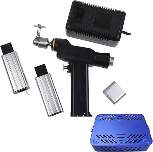 Taladro ortopédico de perforación de hueso canulado veterinario adecuado para agujas Kirschner, caja de esterilización con batería x 2