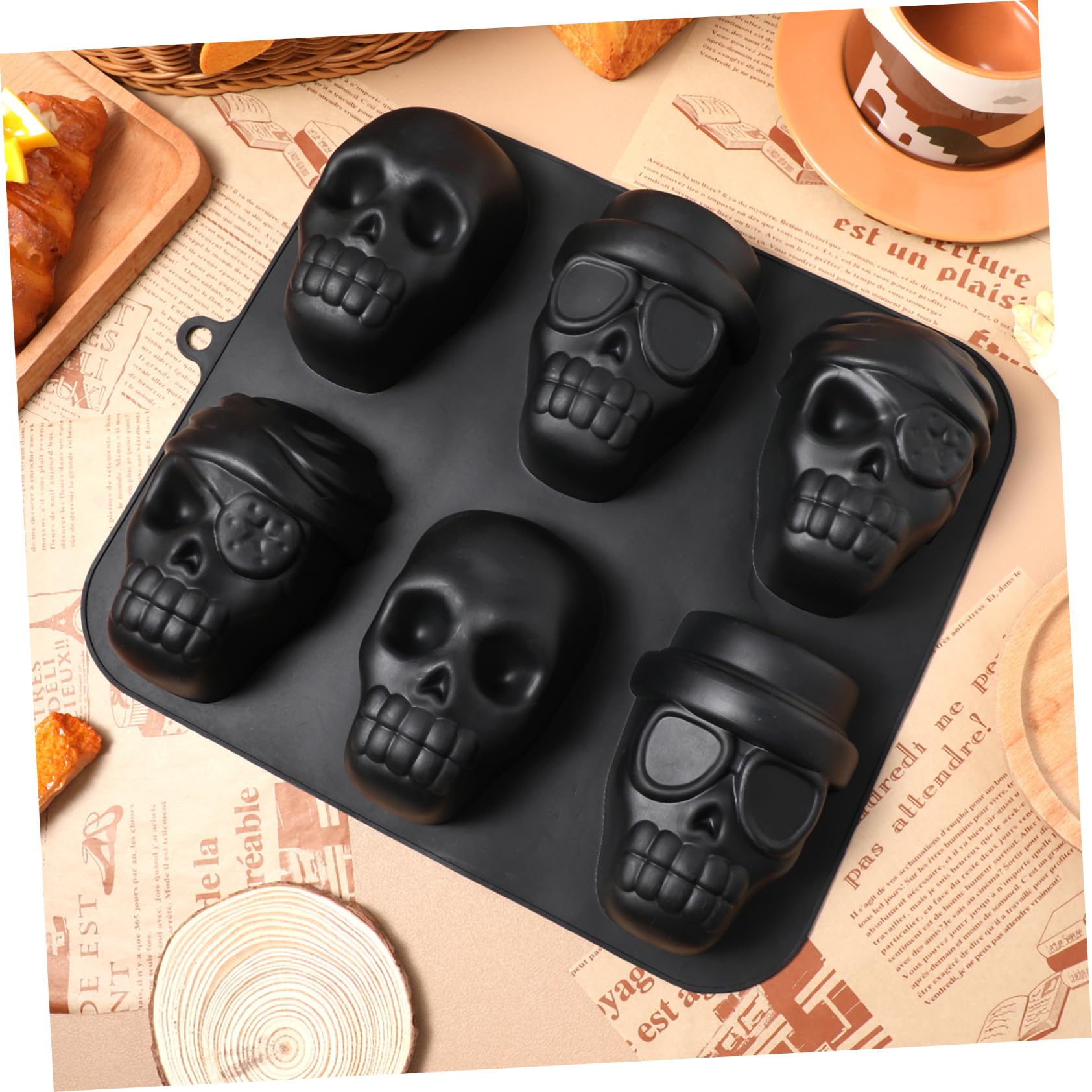 Alipis 2 Piezas molde de hielo de calavera molde de chocolate de halloween bandeja de cubitos de hielo de halloween de silicona s de silicona de de calavera