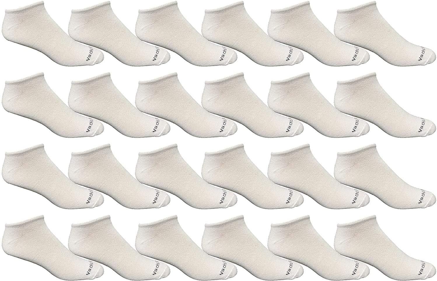 24 Pairs of Low Cut Ankle Socks for Big Kids, Boys Girls, Bulk Pack Sock Size 6-8