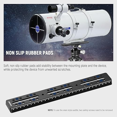 Miniatura 5 de NEEWER Placa de cola de milano estilo Vixen de barra de riel de 11.8 "300 mm, Sillín de placa de montaje de metal con M6 14 "38 "tornillo de cámara