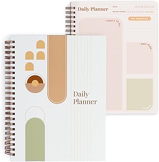 Rileys & Co Undated Planner For Women, 160 Pages To Do List Notebook, 8 x 6", Undated Daily Planner For Boosting Your Productivity, Daily To Do Planner, Travel Friendly (Pink)