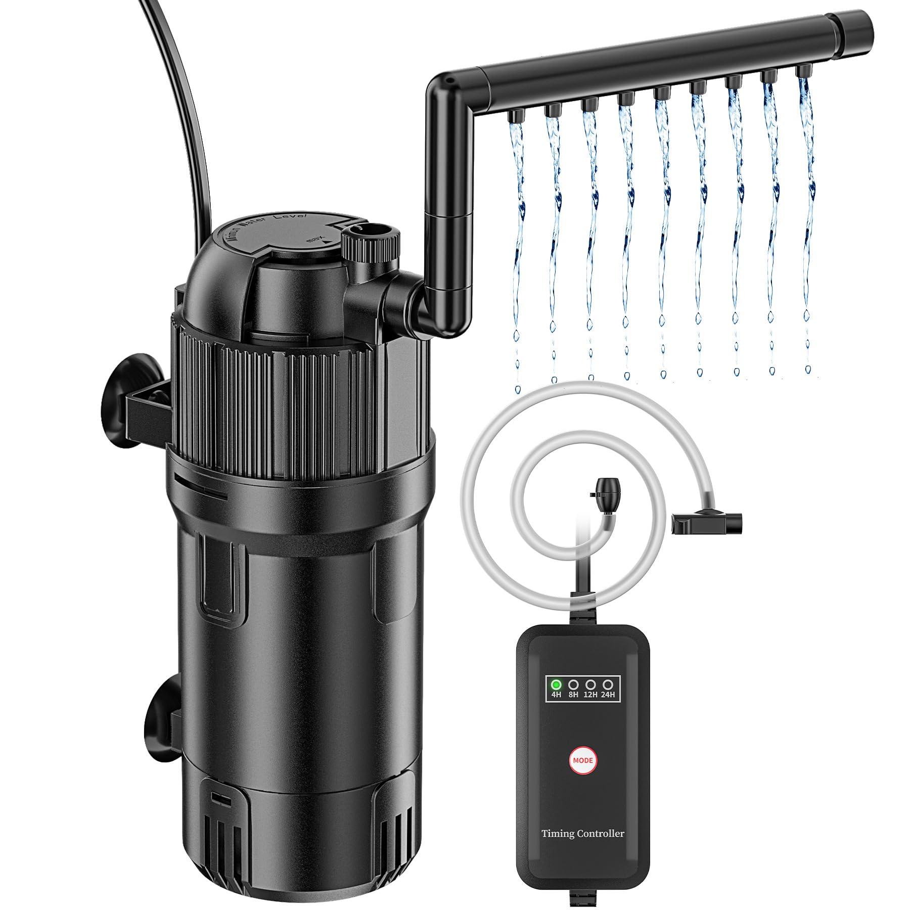 Forever Speed 5-in-1 Internal Fish Tank Filter with UV 3 Watt, aquarium filter pump adjustable flow rate 500L/h for 40-120L aquariums