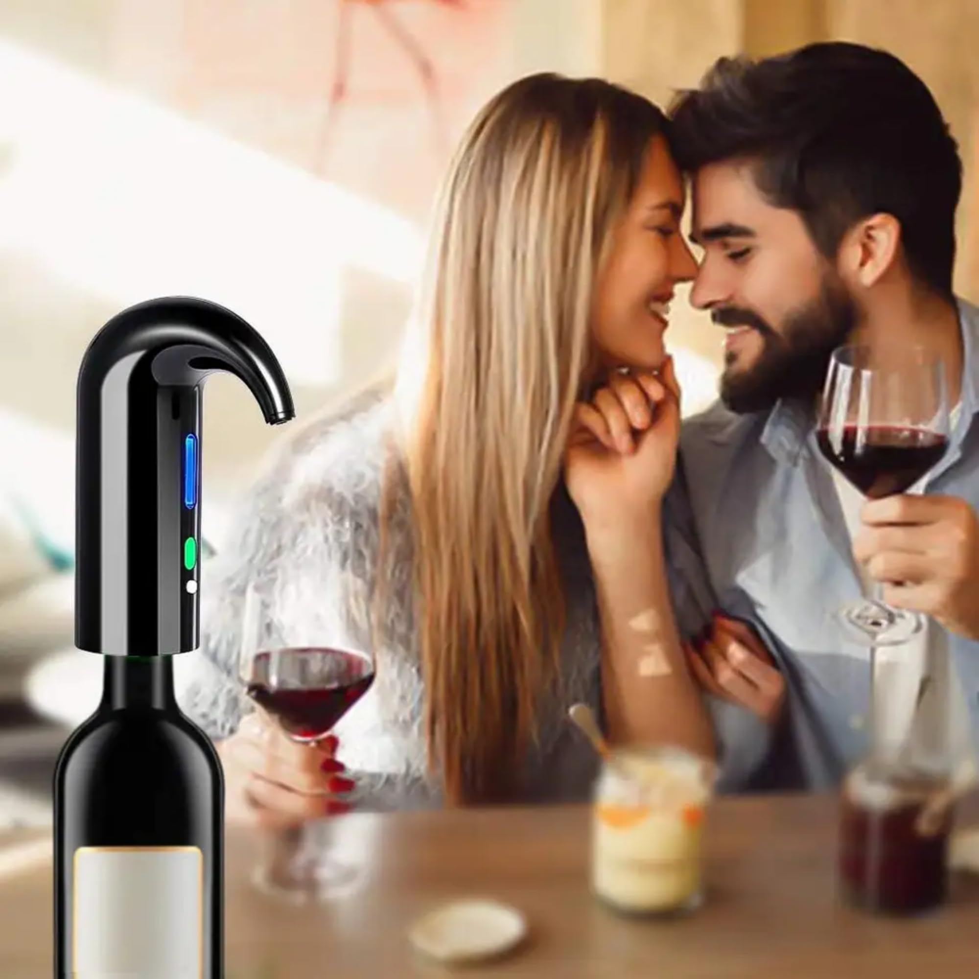 Yomety Aérateur de vin électrique, décanteur de vin électrique, distributeur de vin, accessoires de vin, bec verseur et cadeaux pour les amateurs de vin