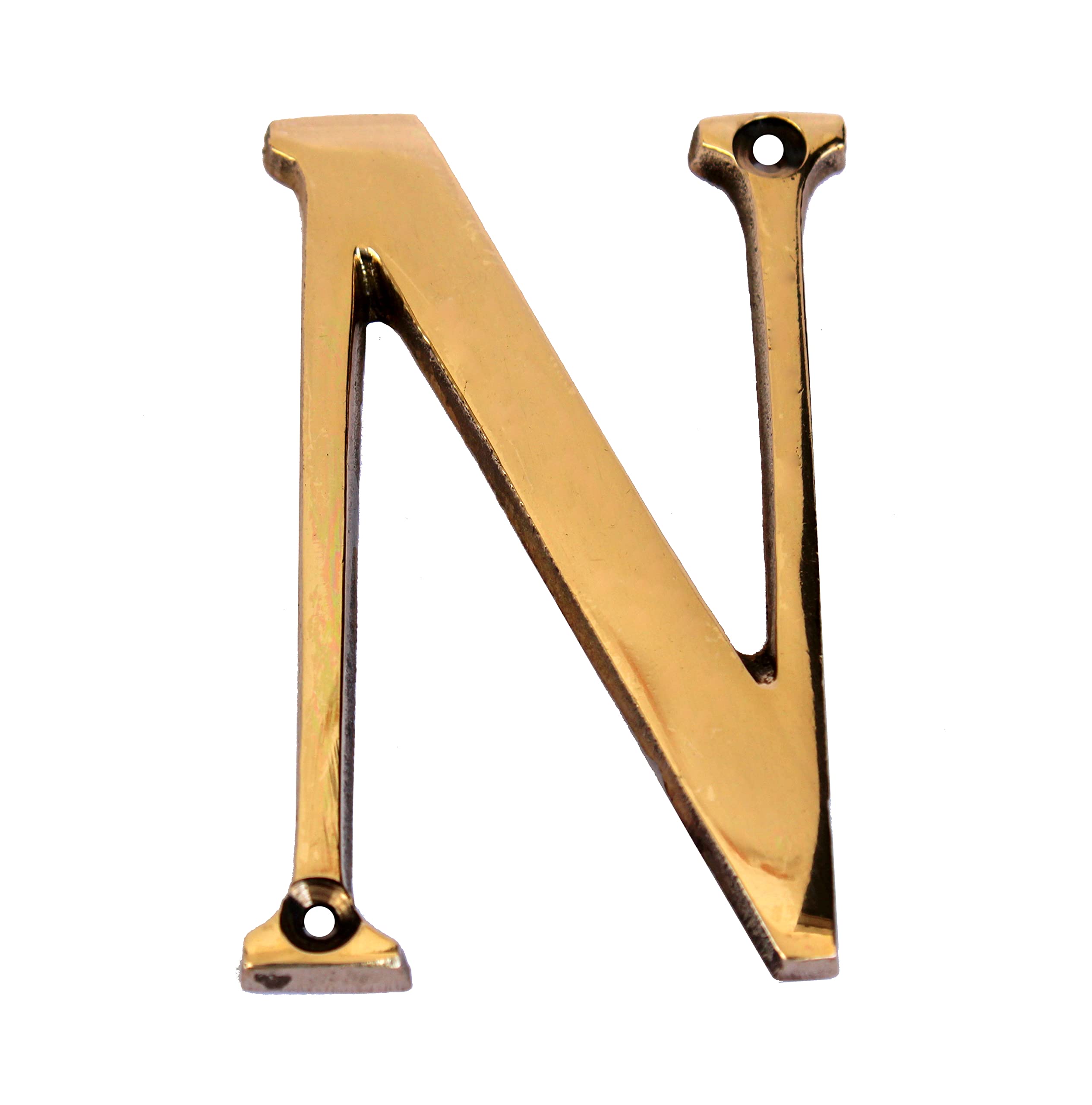eSplanade - Brass House Hotel Door Name Alphabets - Wall Door Plaque Letter Alphabet - 3" Inches - Golden ("N" Alphabet)-image-22