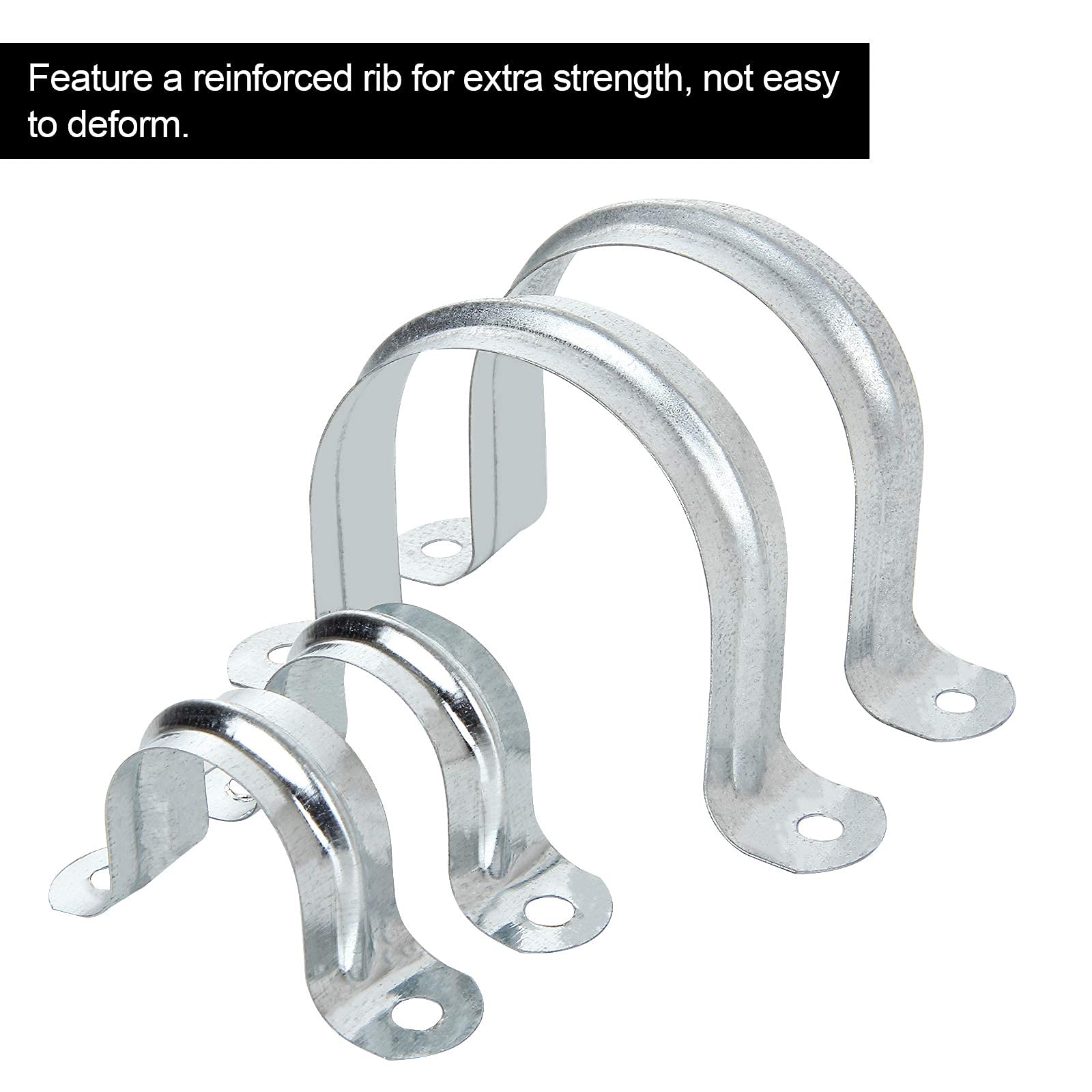 Buy 100PCS 1 Inch & 2 Inch U Bracket Pipe Strap with 2 holes, 1 Inch 2