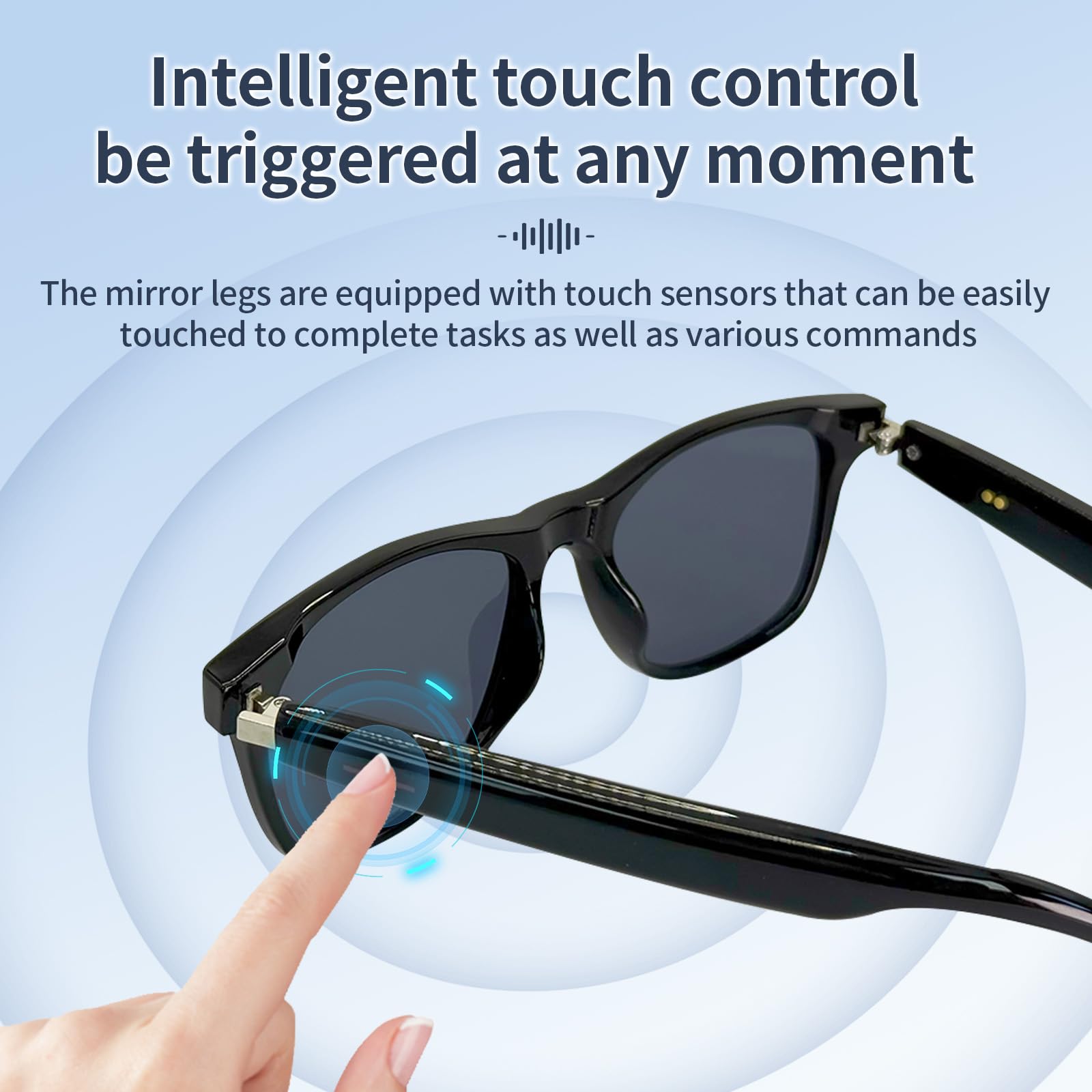 Smart Glasses with AI,Smart Glasses for Women,Bluetooth Glasses with 100+ Translation,Smart Glasses for Men&Woman,Multifunctional Bluetooth Glasses for Men (Black)