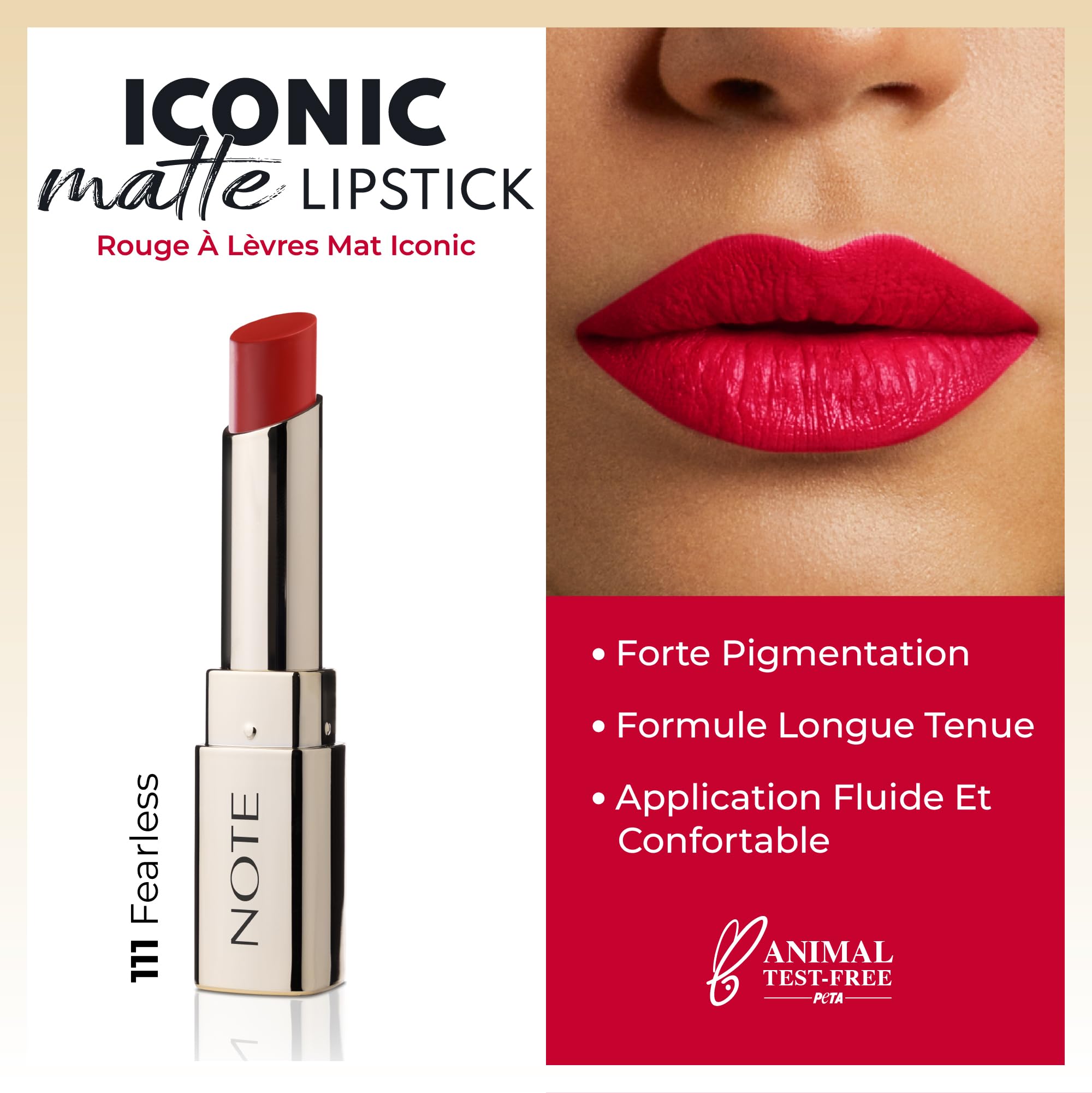 Note Cosmetics Iconic Matte Lipstick 111 Fearless Kalıcı Mat Ruj, Kırmızı