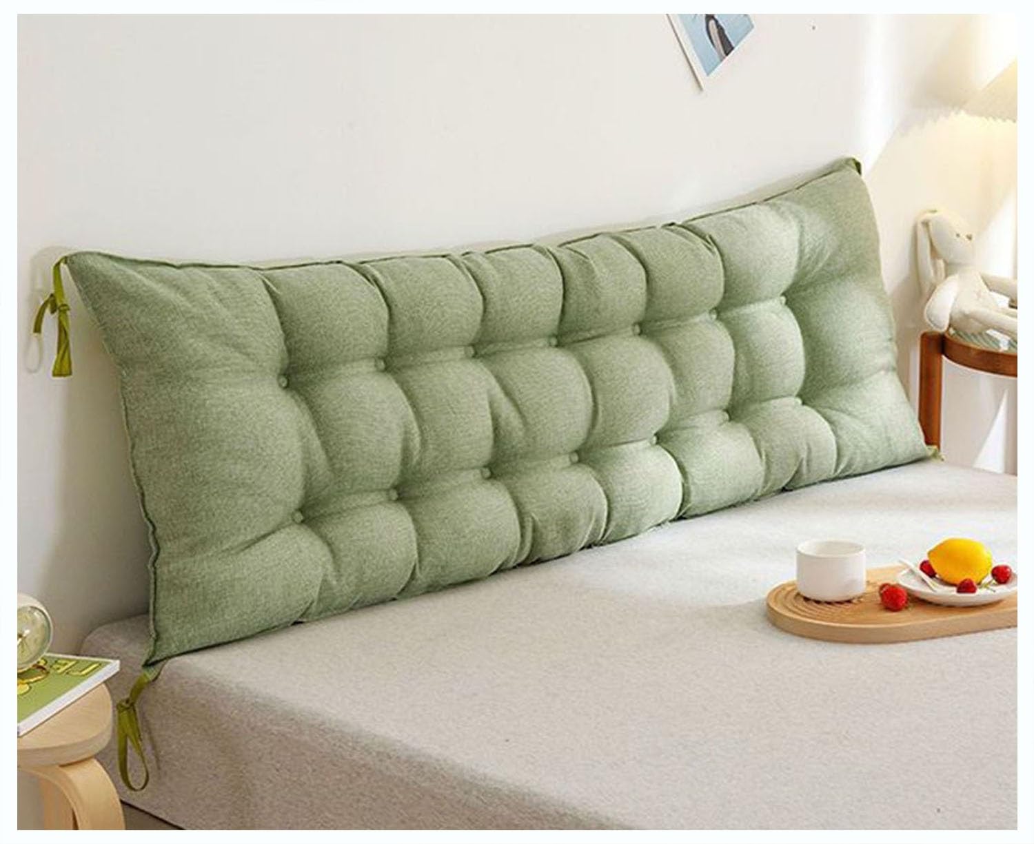 Hoowarm Almohada de Lectura, 90/100/150/200/180cm Grande Cabecera Cojín, Suave Cojín de Apoyo Lumbar/Espalda, para Cama y sofá Tatami Hogar(B,90x50x10cm)