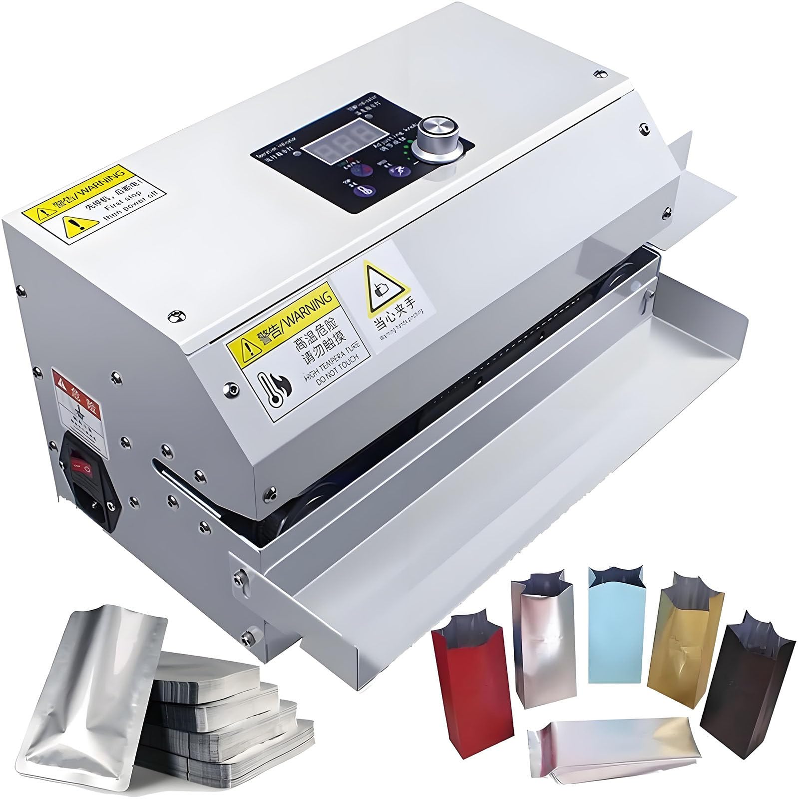AYCDL 300W Automatic Continuous Heat Sealer, Adjustable Temperature 50-200°C, Heavy Duty Horizontal Bag Sealer for Commercial Sealing