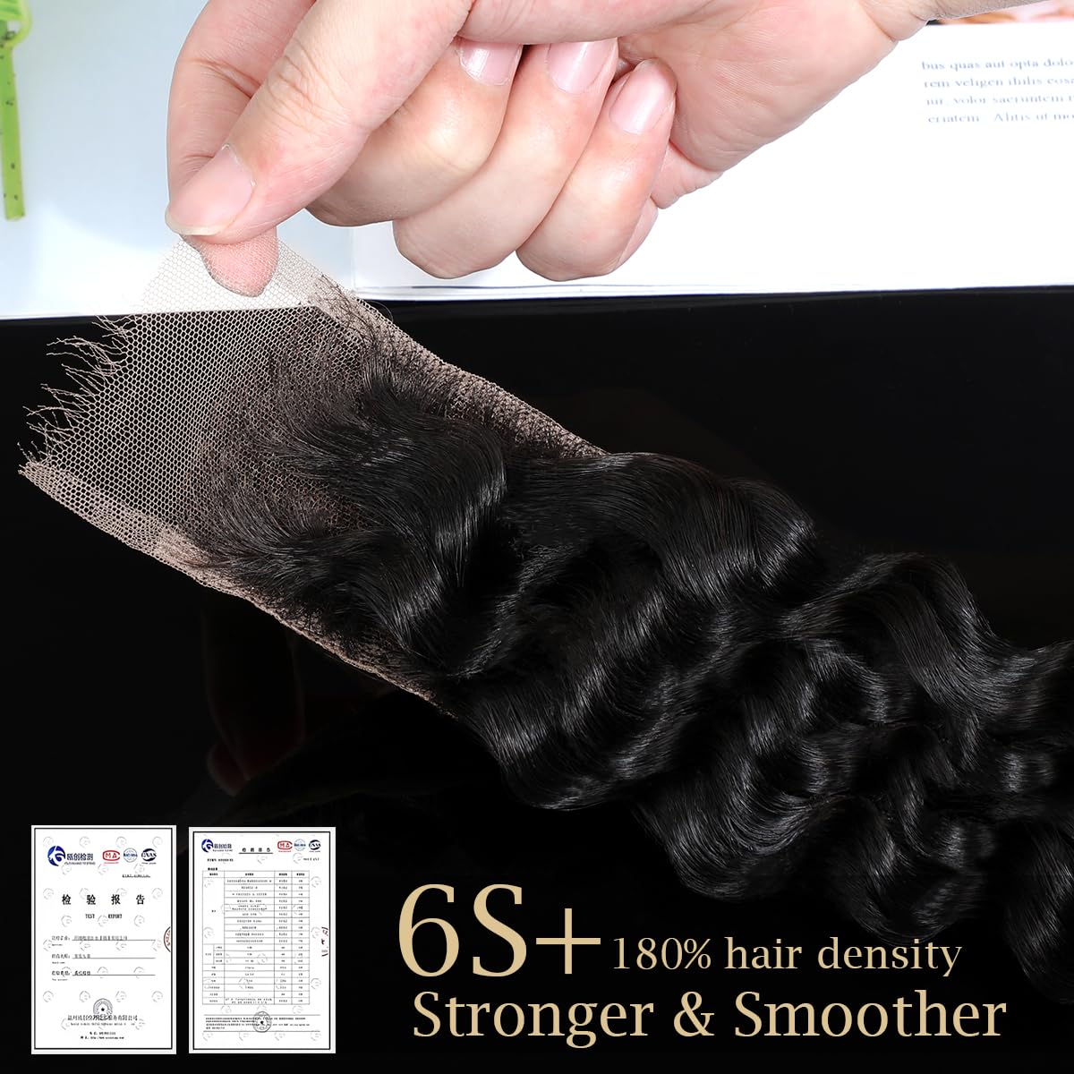 2x6 HD Lace Closure Deep Wave 18 Inch Virgin Human Hair, Invisible Swiss Real HD Lace, Natural Hairline, Skinlike Lace Frontal Closure Only