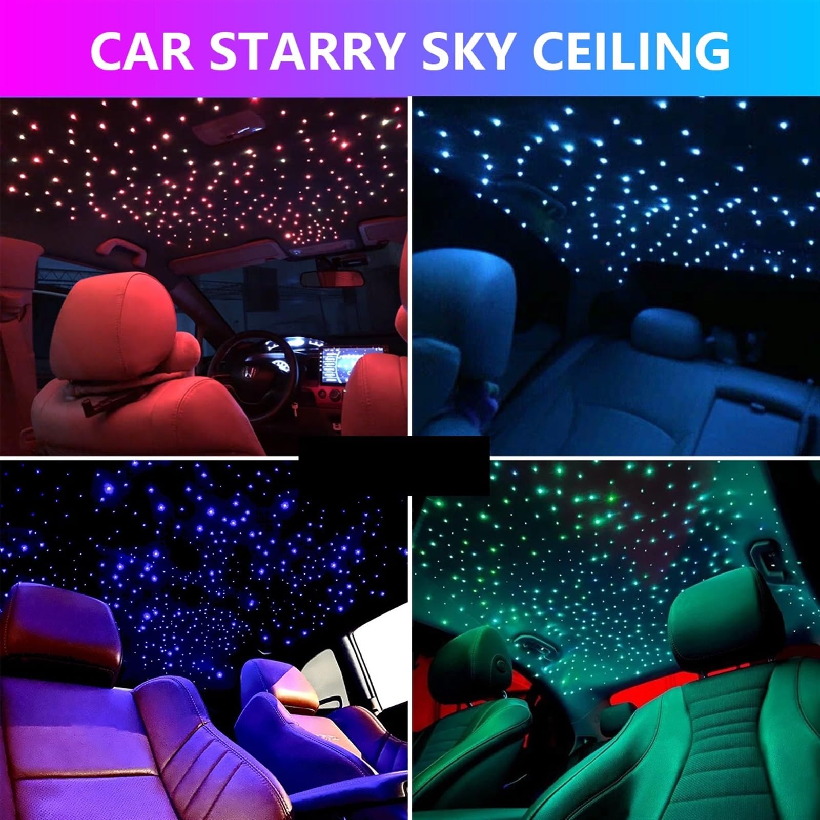 16W Twinkle RGBW Samochód Starry Sky Light Inteligentny Kontroler Muzyczny Na Dach Samochodowy Gwiazda Sufit Auto Wnętrze Samochodu Led Lampy Światłowodowe(Only Light NO fibers)