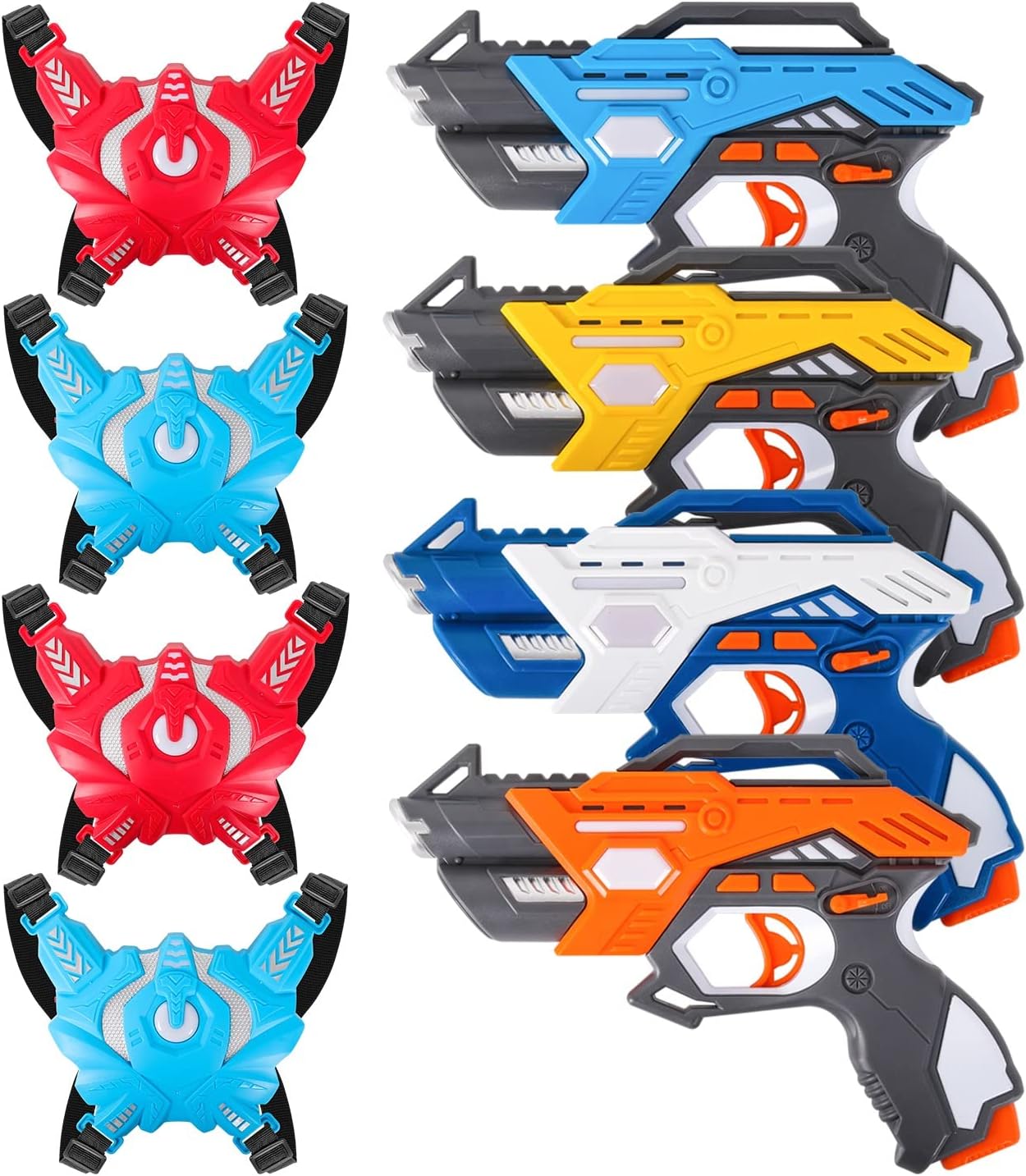 Laser Tag Guns- Infrared Laser Guns For Adults With Vests 4 Pack - Multi Player Lazer Tag Set for Kids Toy for Teen Boys & Girls - Laser Tag 4 Player Pack - Best Outdoor Toys For Kids
