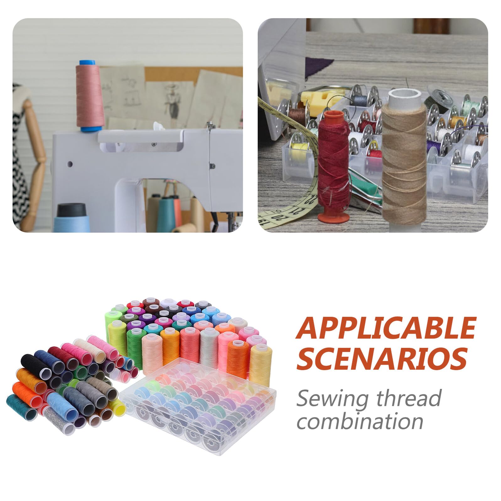 SOIMISS Set de Hilos para Coser y Máquinas con 111 Piezas, Surtido de 39 Colores Variados, Material de Costura Multifuncional para Principiantes y Profesionales, Uso en Manualidades