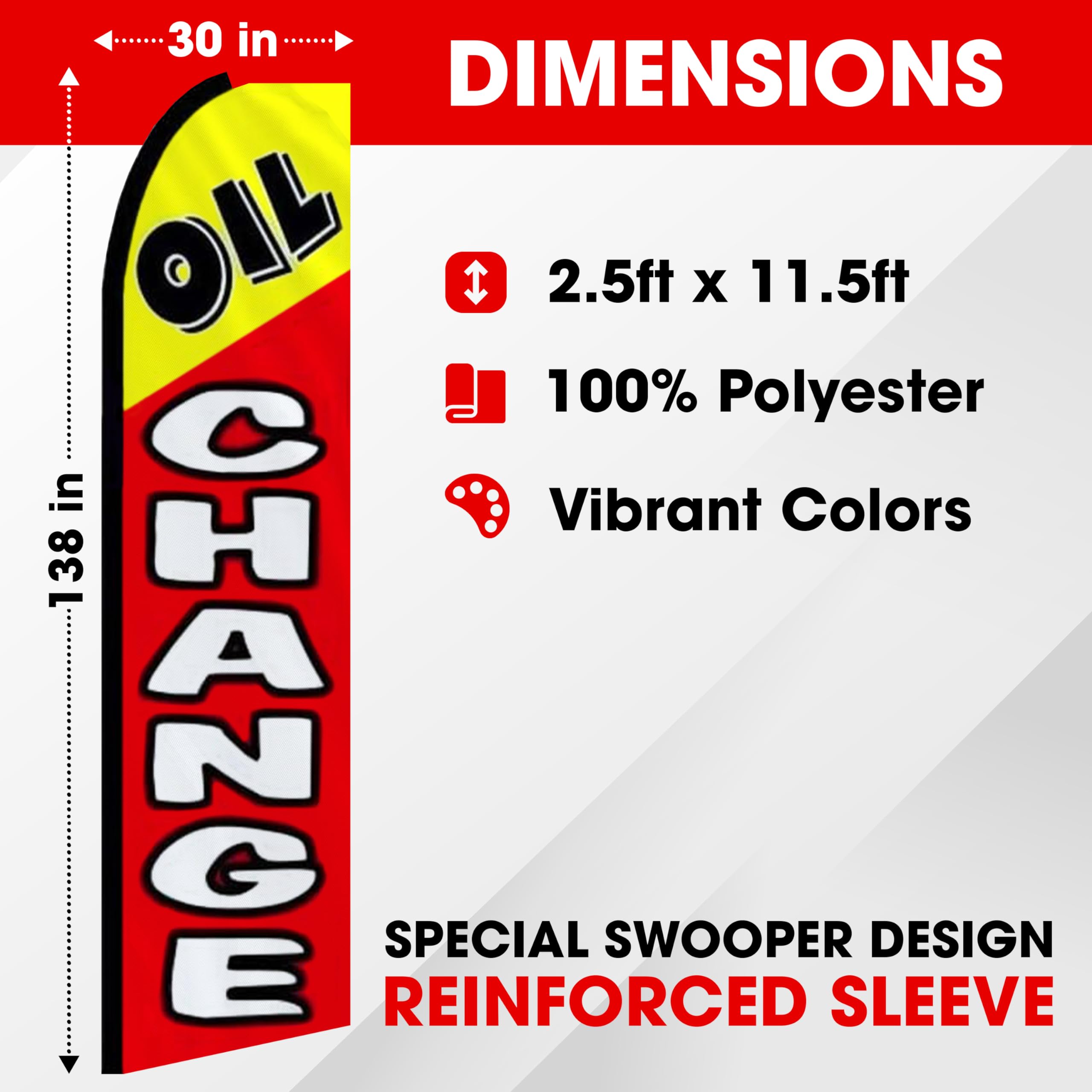 Oil Change Advertising Swooper Feather Flutter Flag Pole Kit