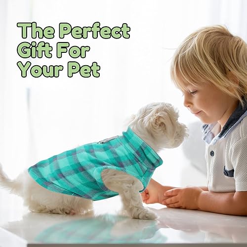 Miniatura 7 de Suéter de tela de invierno para perro, 4 piezas con anillo para correa, chaleco de forro polar, chaqueta cálida para perros pequeños, gatos,