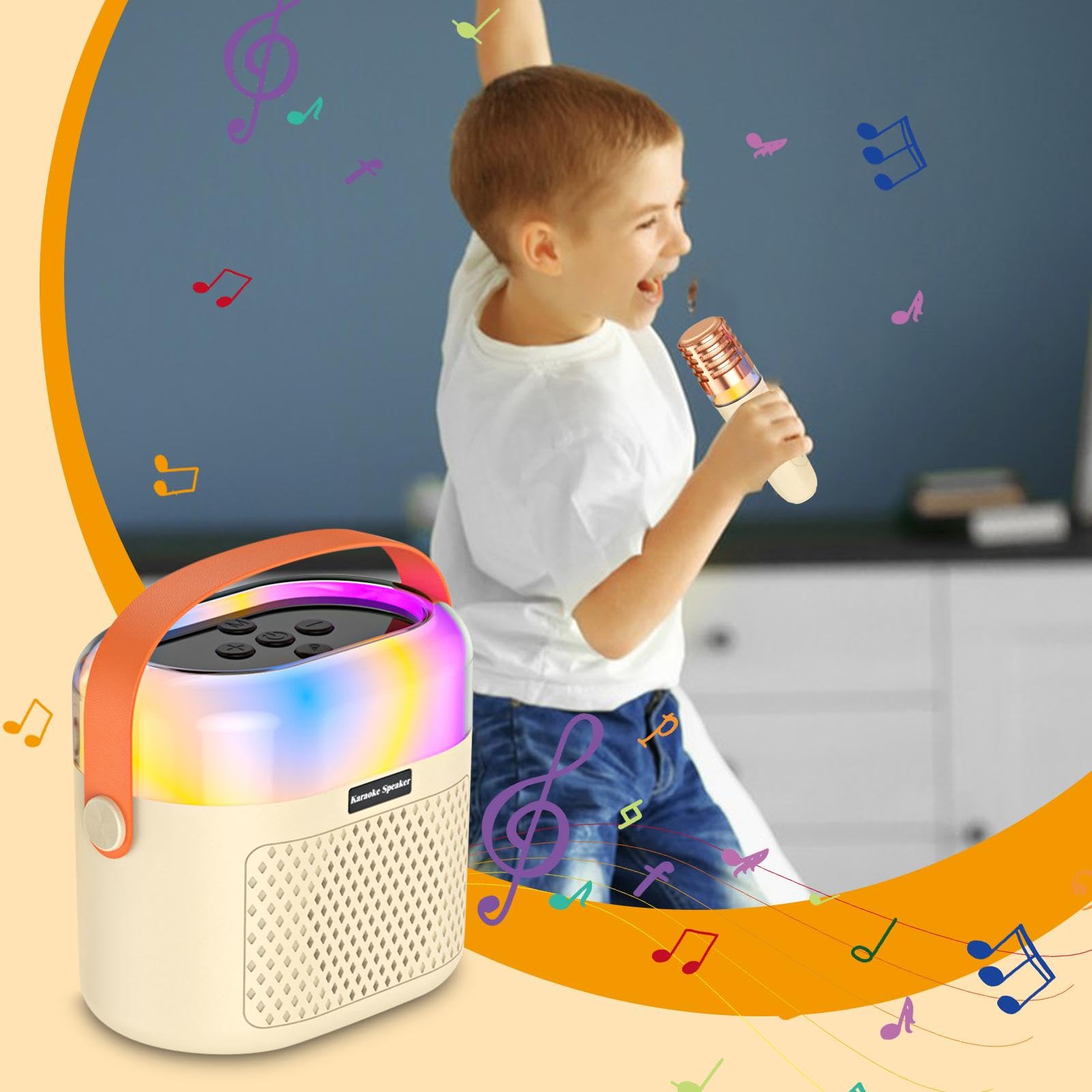 Przeno? maszyna do karaoke, g?o?nik karaoke dla dzieci, bezprzewodowe mikrofony w zestawie, system karaoke z akumulatorem, maszyna do karaoke, g?o?nik karaoke, maszyna do ?piewania dla dzieci