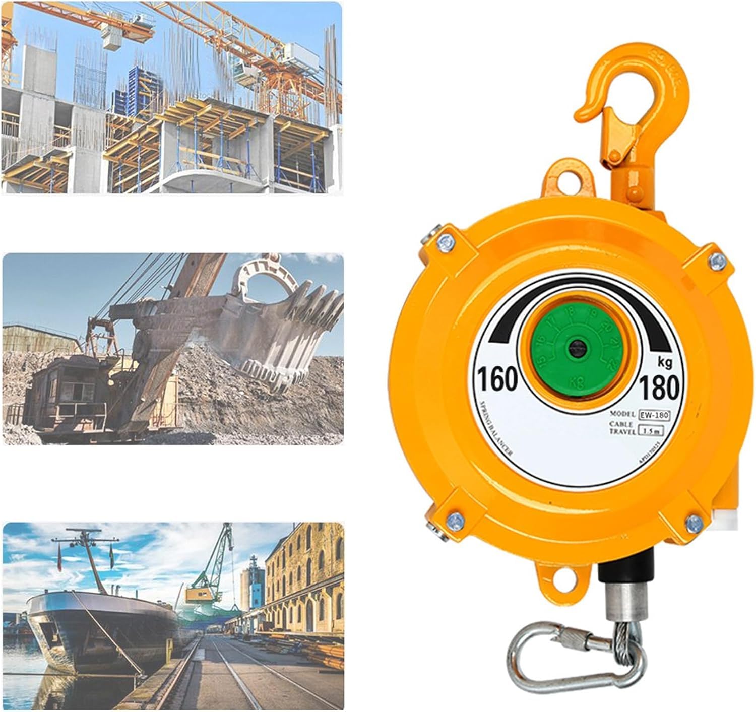 VUIKLCty Balancer Balancer With Hook And Wire Rope Hanger Spring Balancer, Multifunctional Aid (Size : 160-180kg)