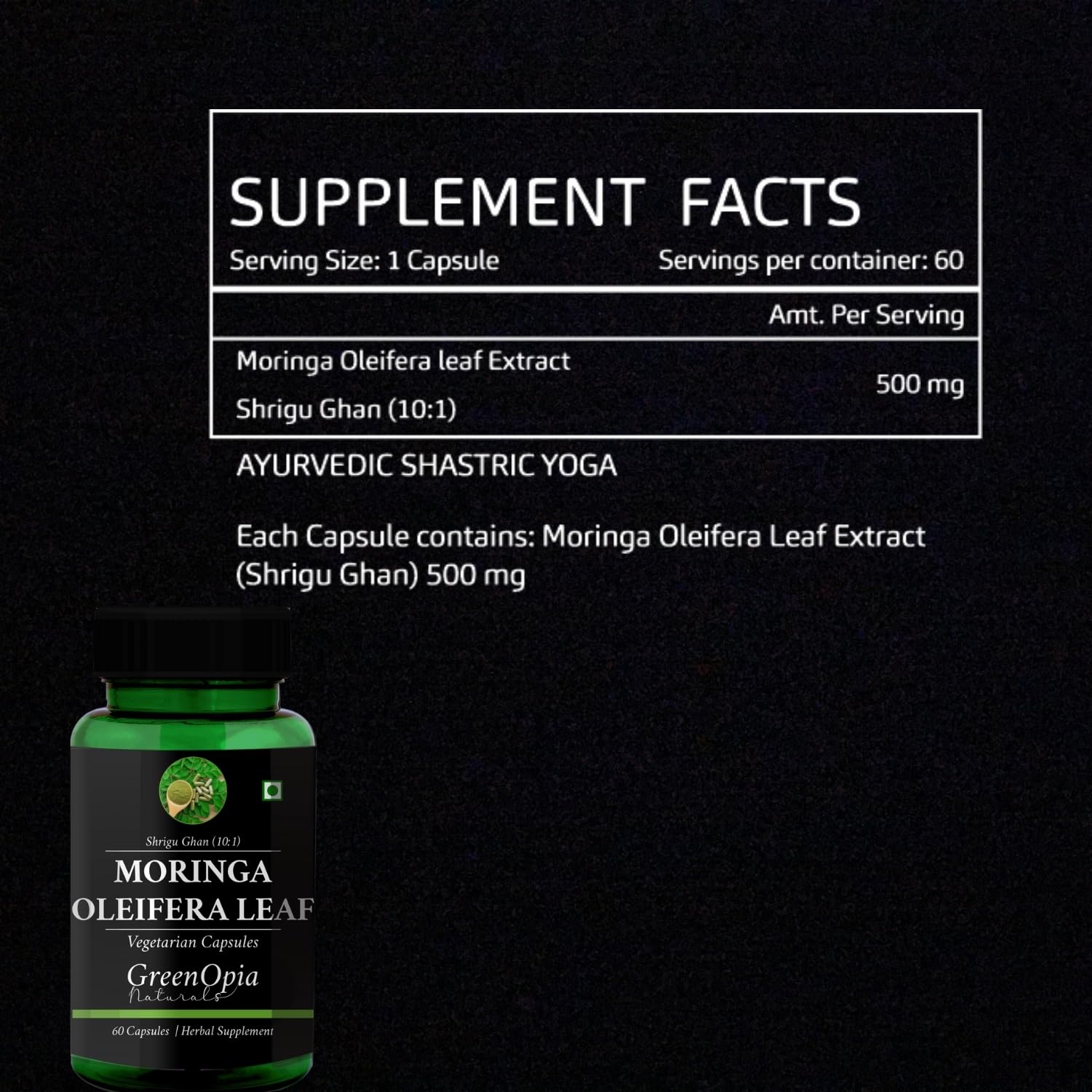 Moringa Oleifera | 500mg | 60 Veg Capsules | For Men & Women — Amazon image 5