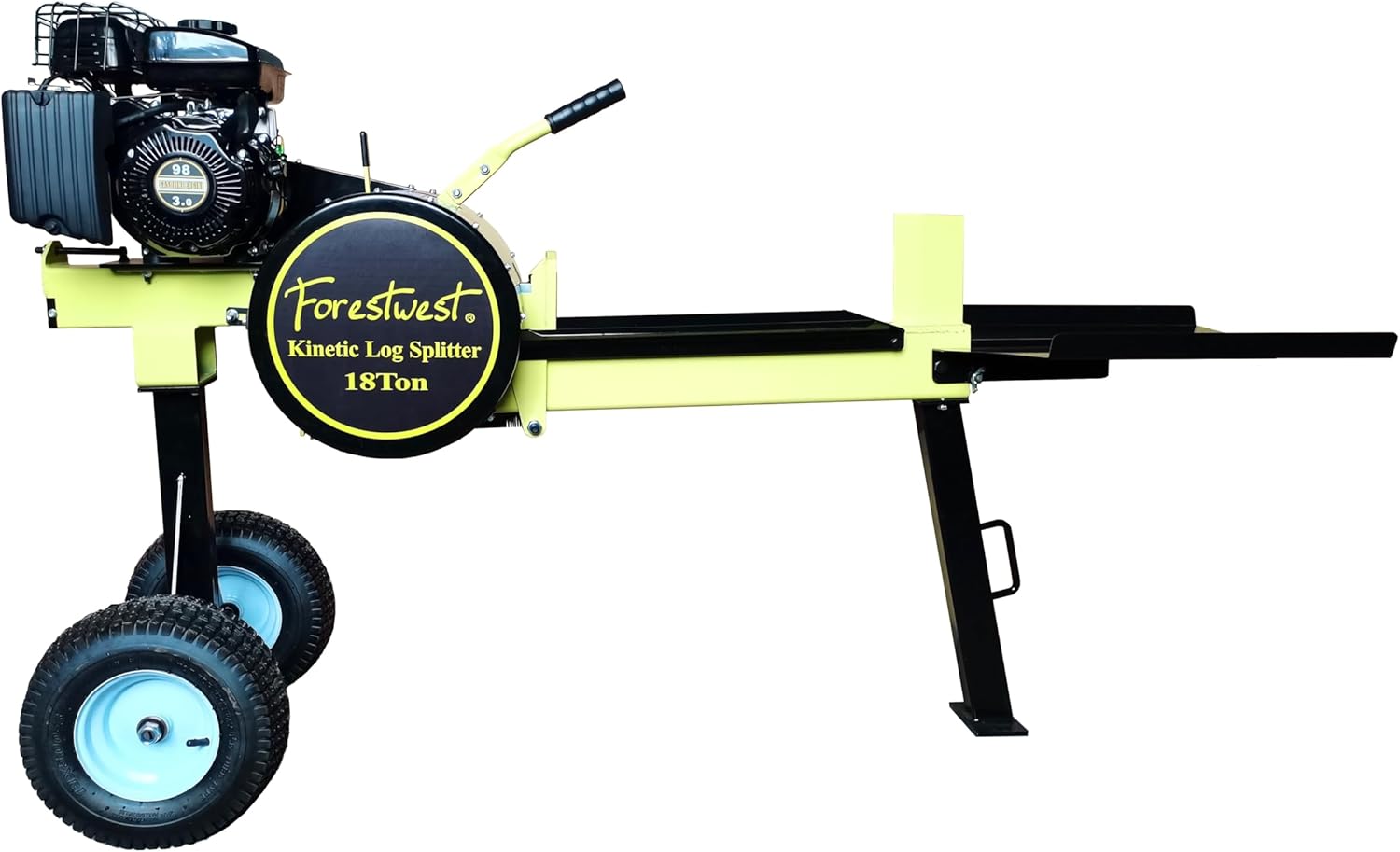 11097P, 18Ton 3HP Petrol Kinetic Log Splitter, 2s Per Split Fast Gasoline Firewood Splitter