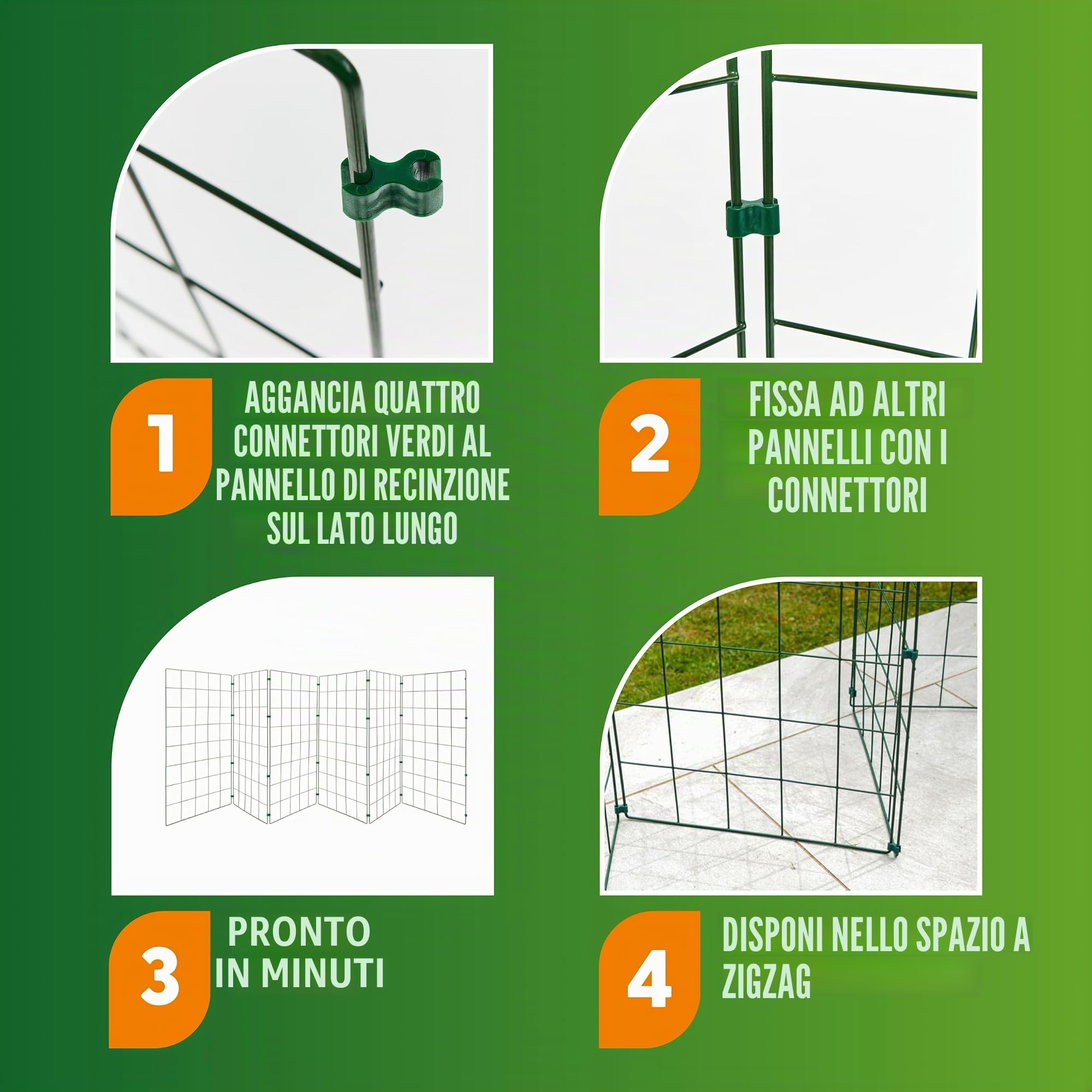 Recinzione flessibile per cani da 4,5 m Flexipanel, portatile, flessibile e pieghevole, per interni o esterni, cancello, barriera