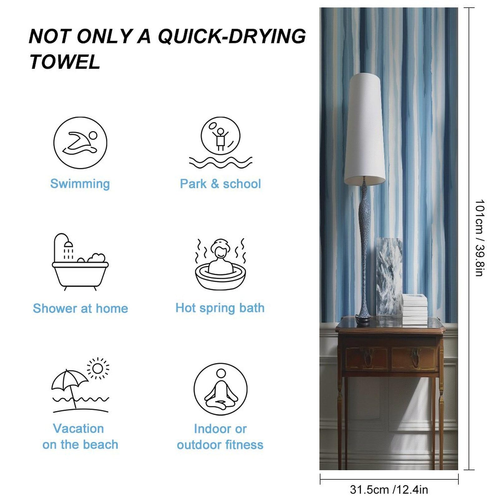 LYDSKGEQ Towels, Desk Lamp on The Table Printed Towels,Yoga Towels,Adult Towels,Fitness Towels,Travel Towels